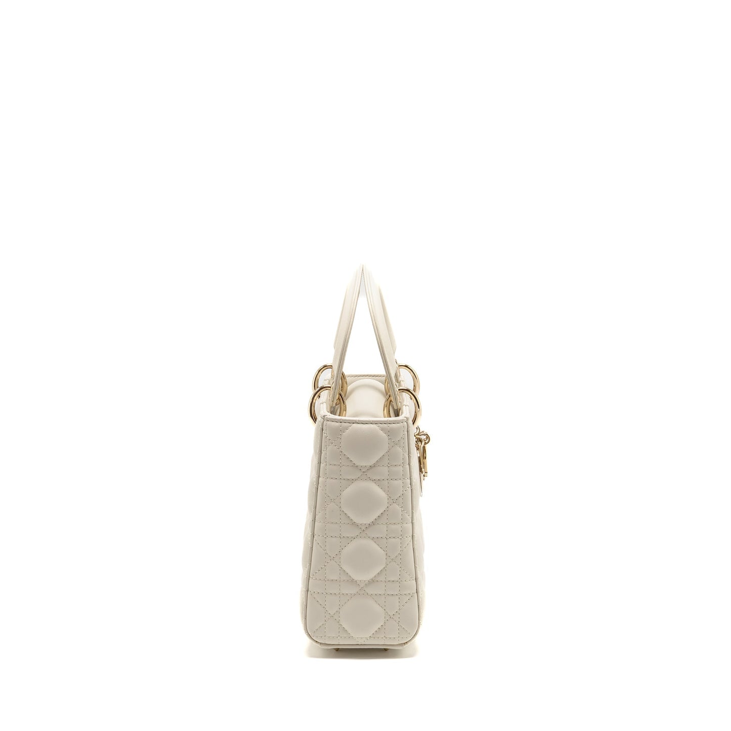 Dior Lady My Abc Purse Cannage Lambskin Handbag White Small Travel Bag