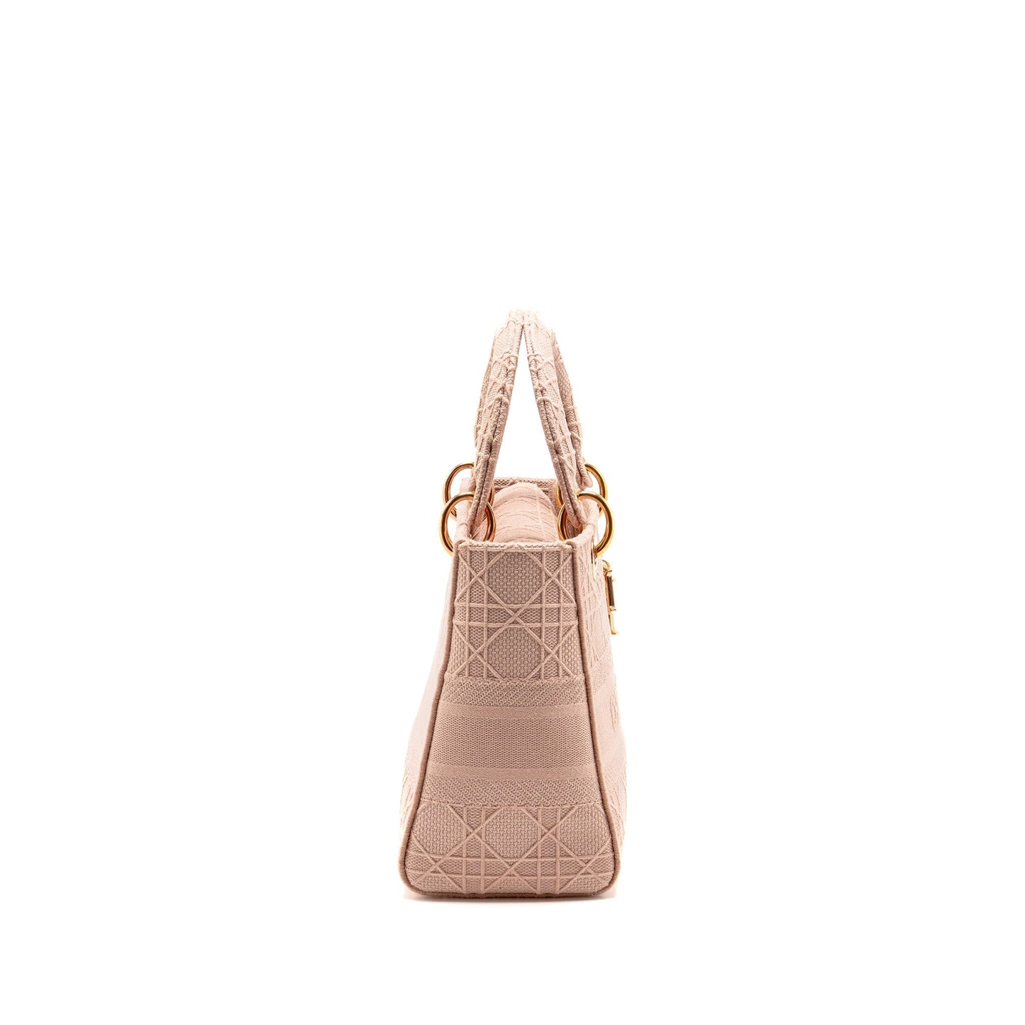 Dior Lady D Lite Purse Cannage Embroidery Rosewood Medium Travel Bag