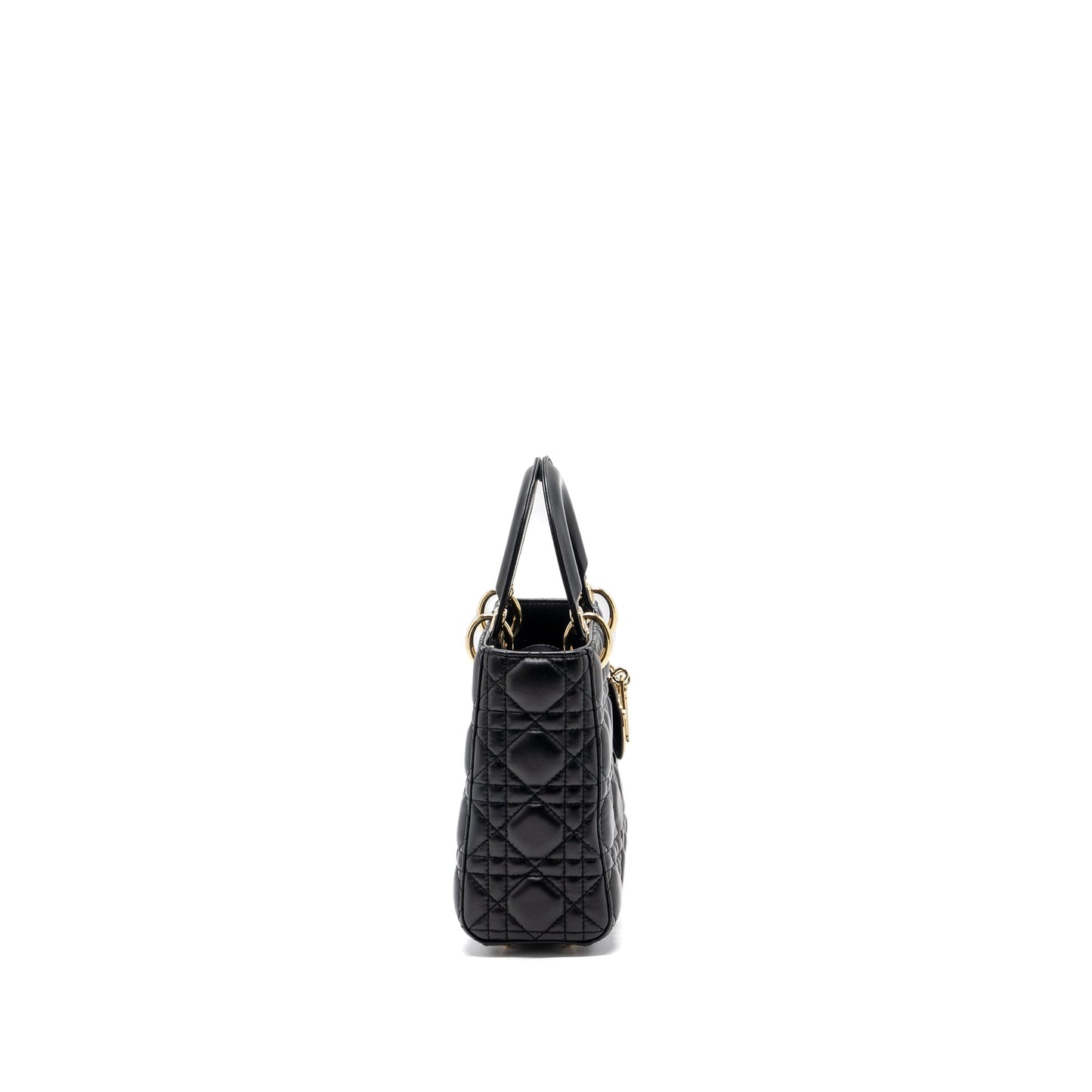 Dior My Lady Lambskin Handbag Black Small Travel Bag