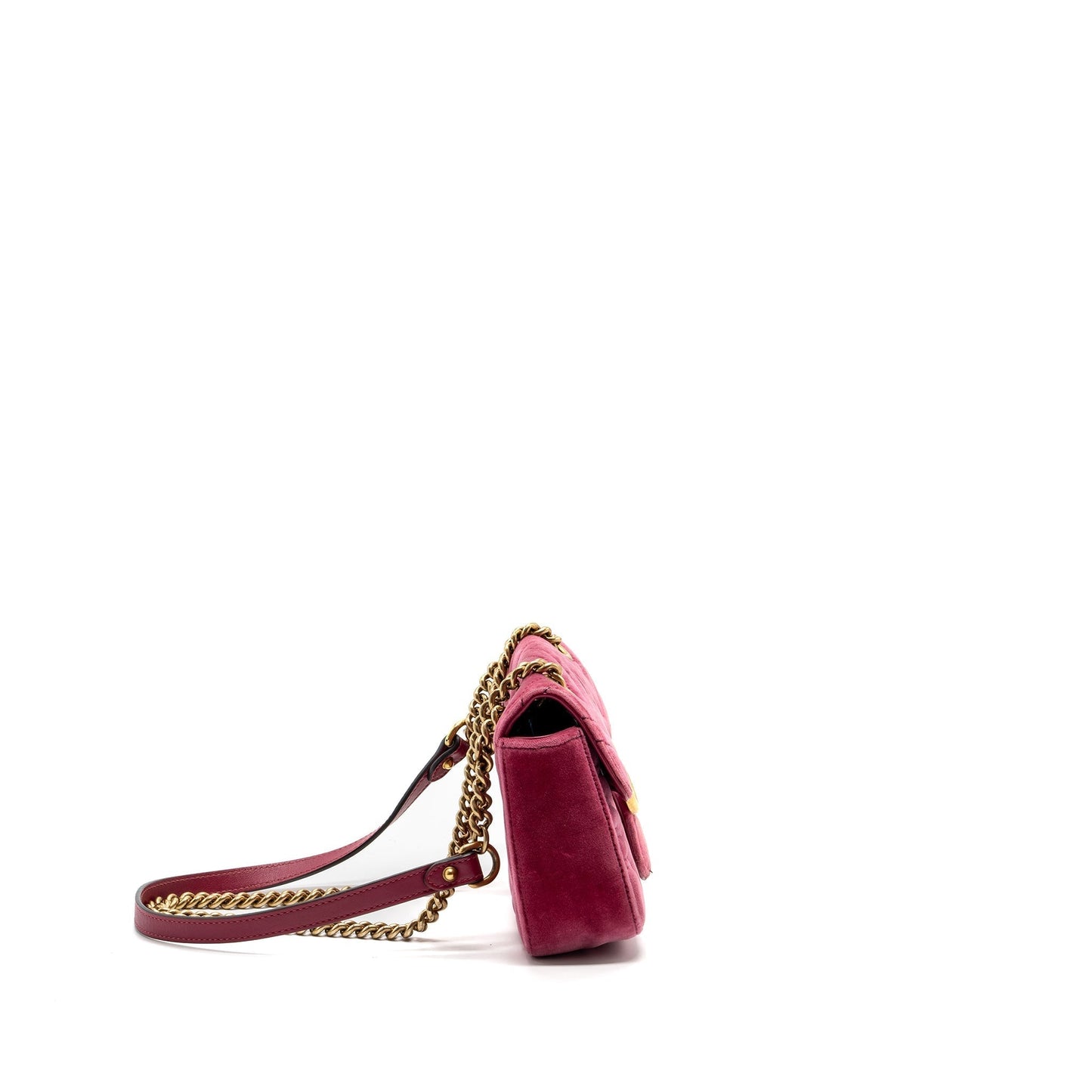Gucci Marmont Shoulder Bag Velvet Pink Mini
