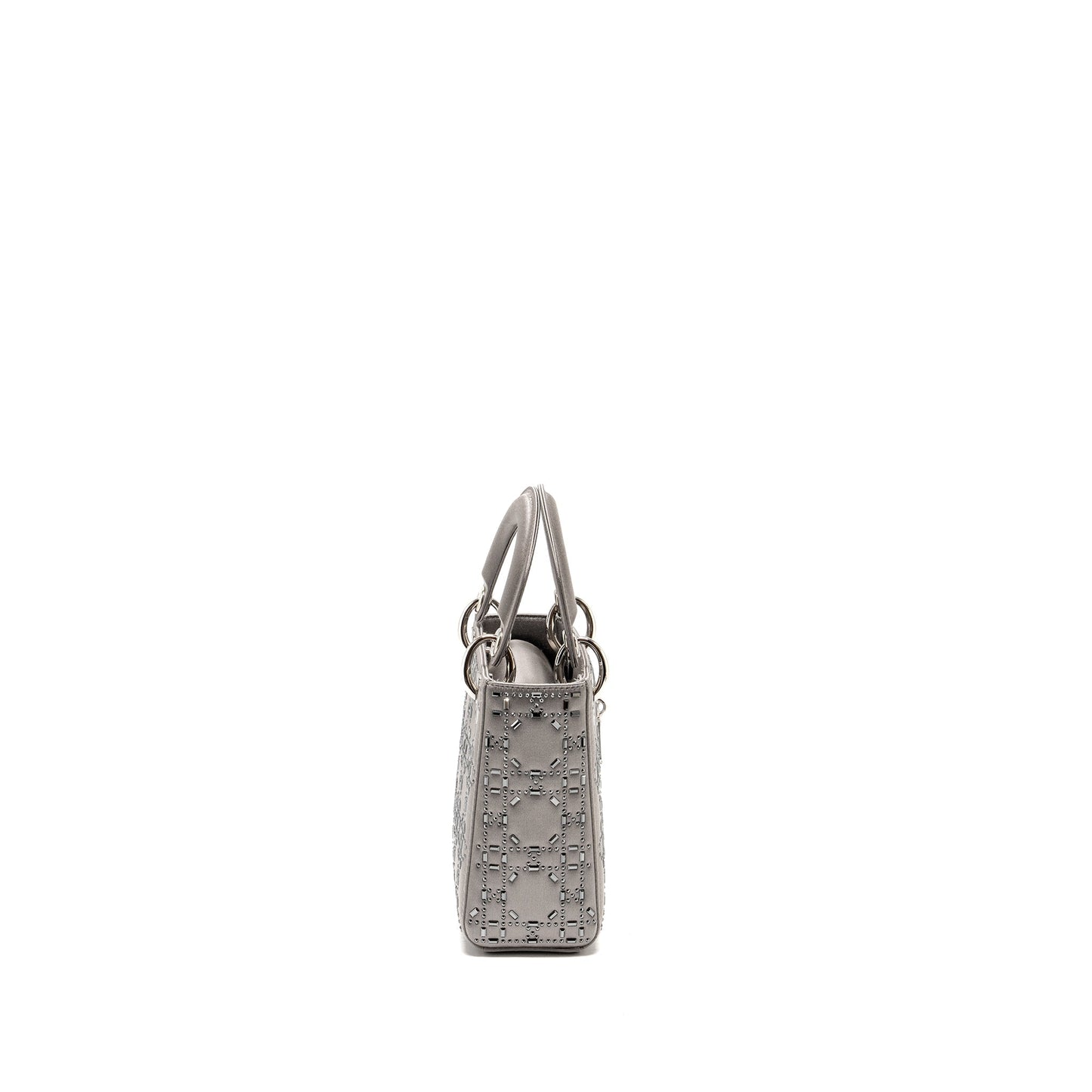 Dior Lady Stain Crystal Grey Handbag Mini Travel Bag