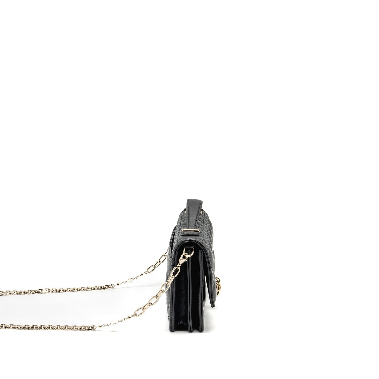 Dior My Purse Cannage Lambskin Handbag Black Mini Travel Bag