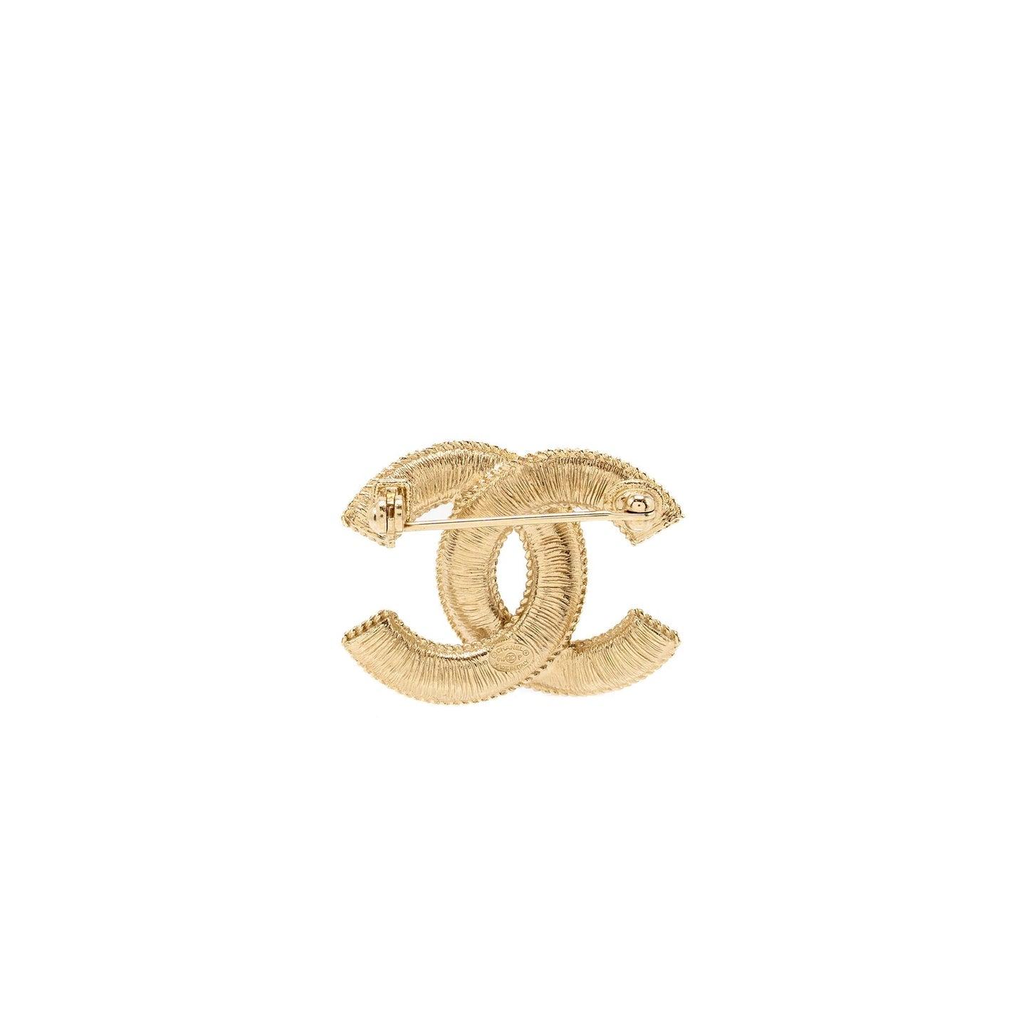 Chanel CC Logo Brooch Pearl Light Tone Gold Handbag