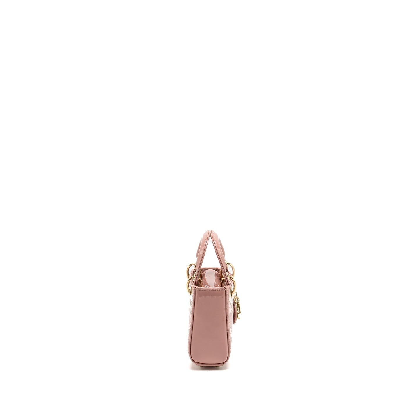 Dior Micro Lady Patent Dark Handbag Leather Pink Travel Bag