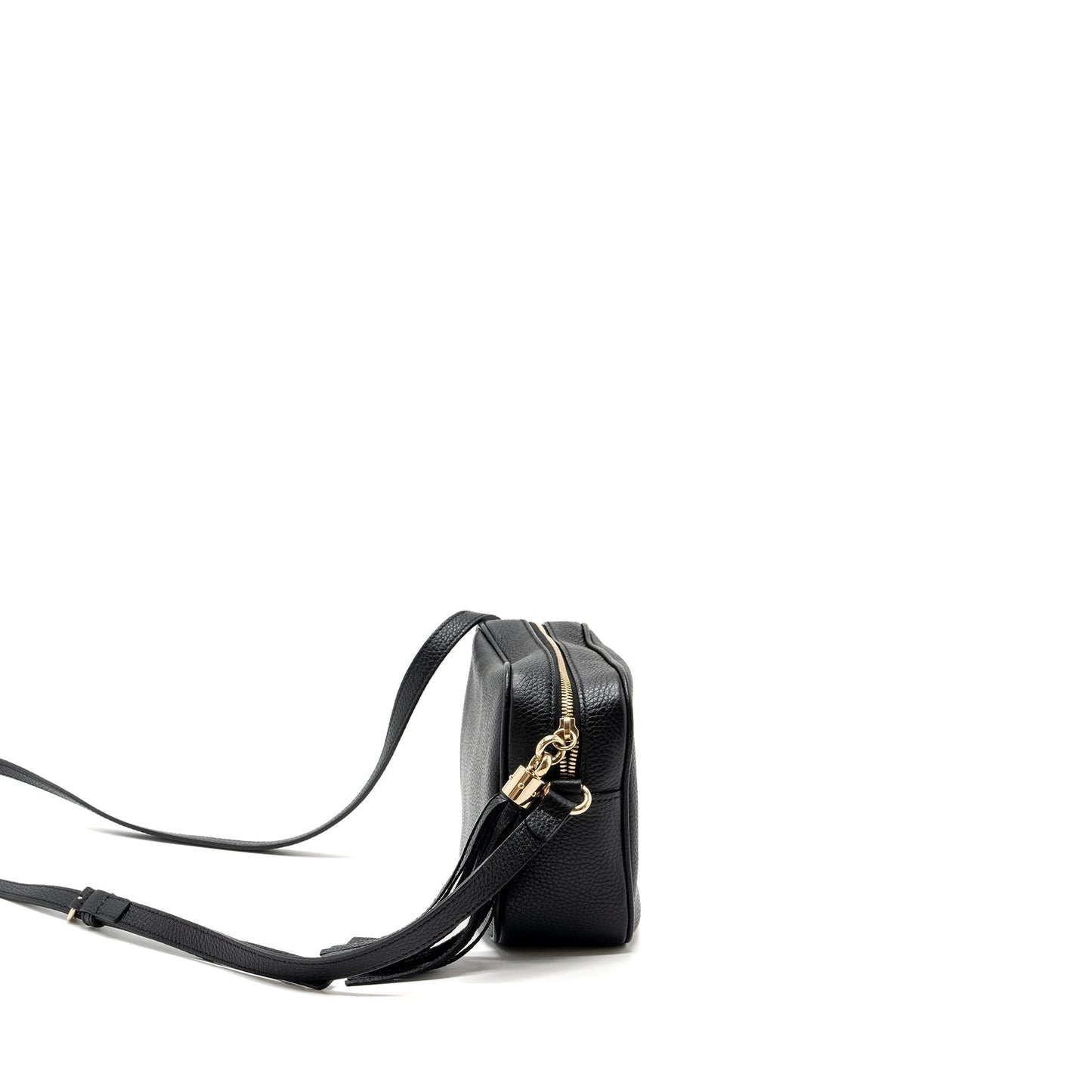 Gucci Soho Disco Camera Bag Grained Calfskin Black Travel Bag