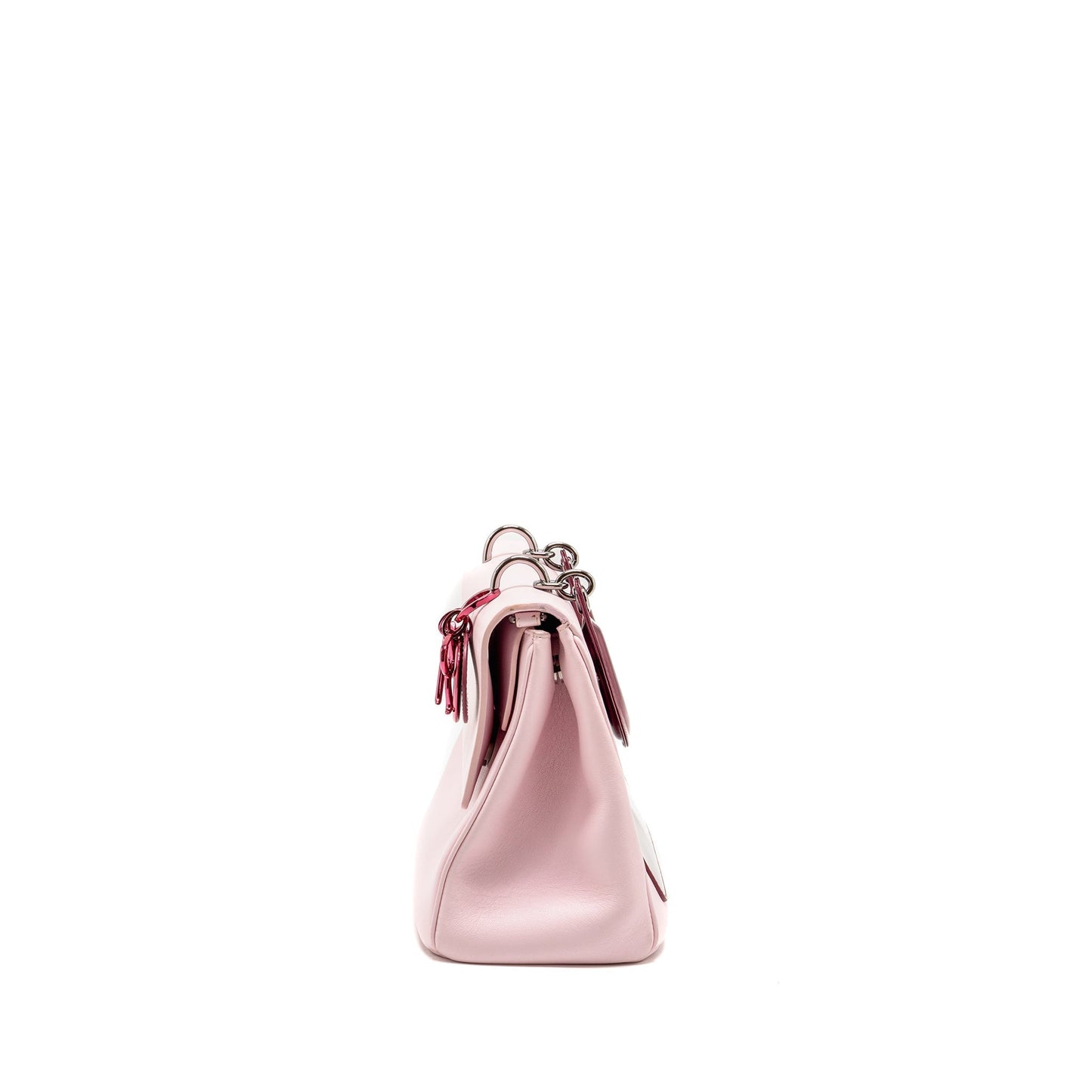 Dior Be Purse Calfskin Metallic Patent Handbag Pink Medium Travel Bag