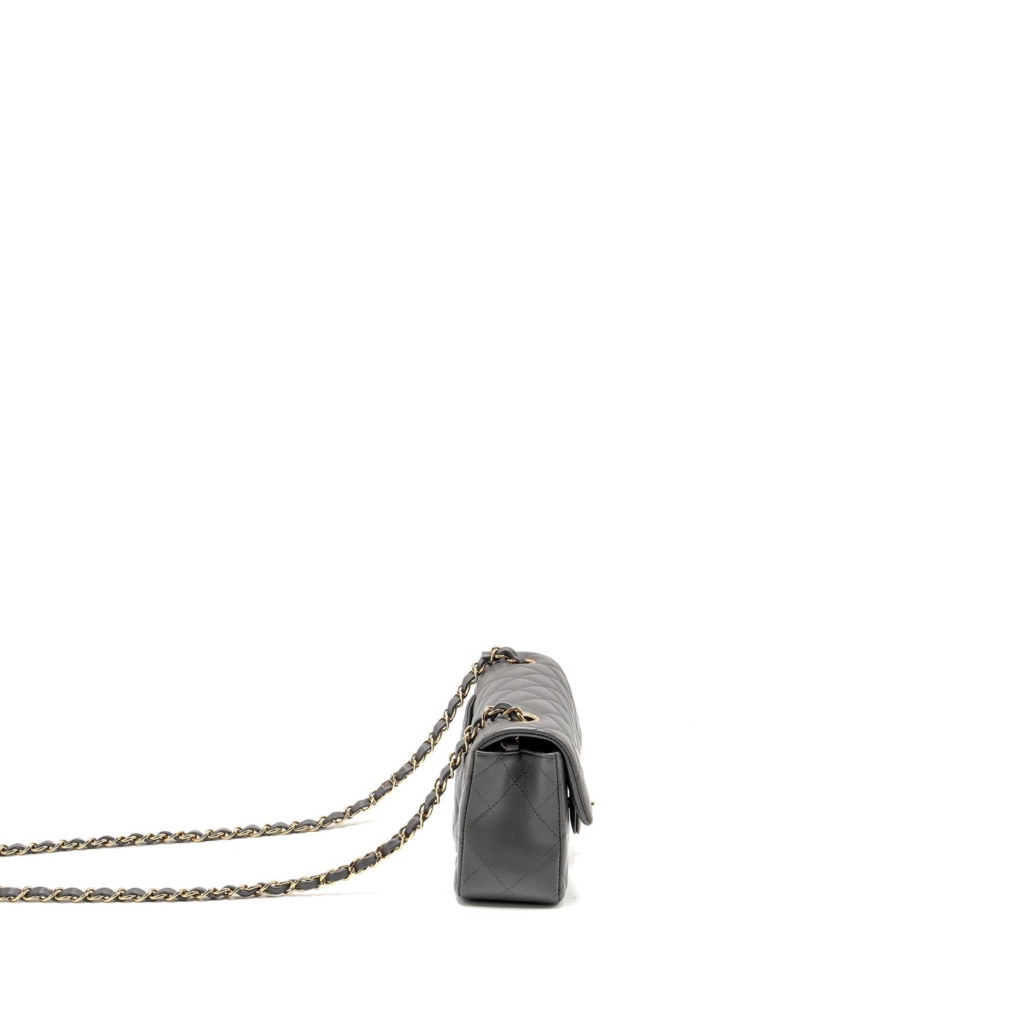 Chanel Rectangular Flap Lambskin LGHW microchip Grey Shoulder Bag