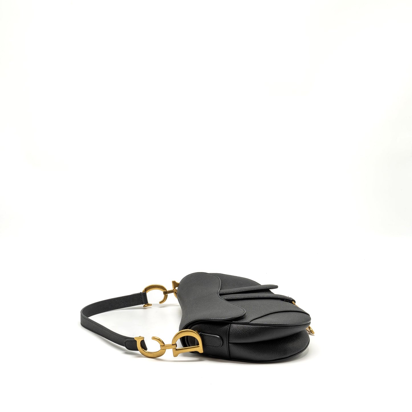 Dior Saddle Grained Calfskin Handbag Black Medium Travel Bag