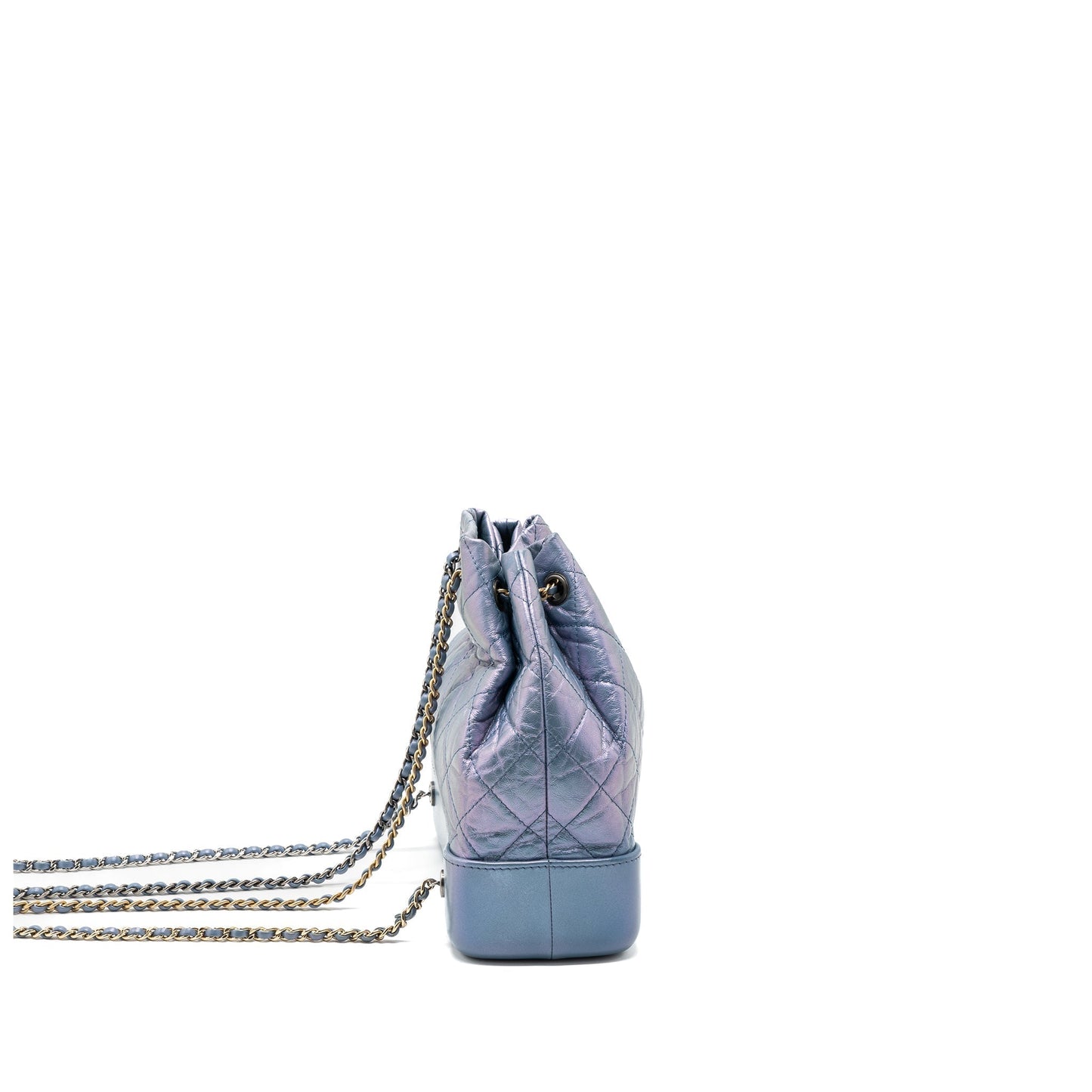 Chanel Gabrielle backpack calfskin iridescent purple hardware Multicolor Multicolour Small Leather