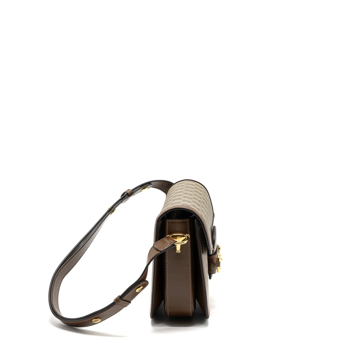 Gucci Horsebit Shoulder Bag Supreme Leather Canvas Ghw 1