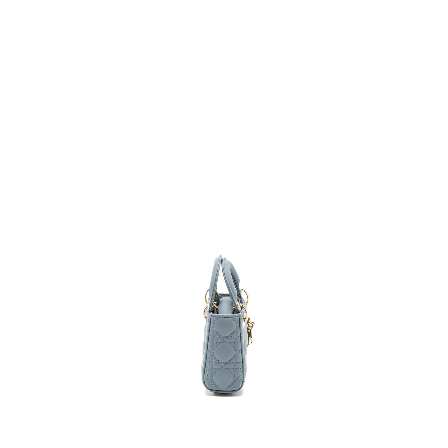 Dior Micro Lady Purse Cannage Lambskin Cloud Handbag Blue Travel Bag