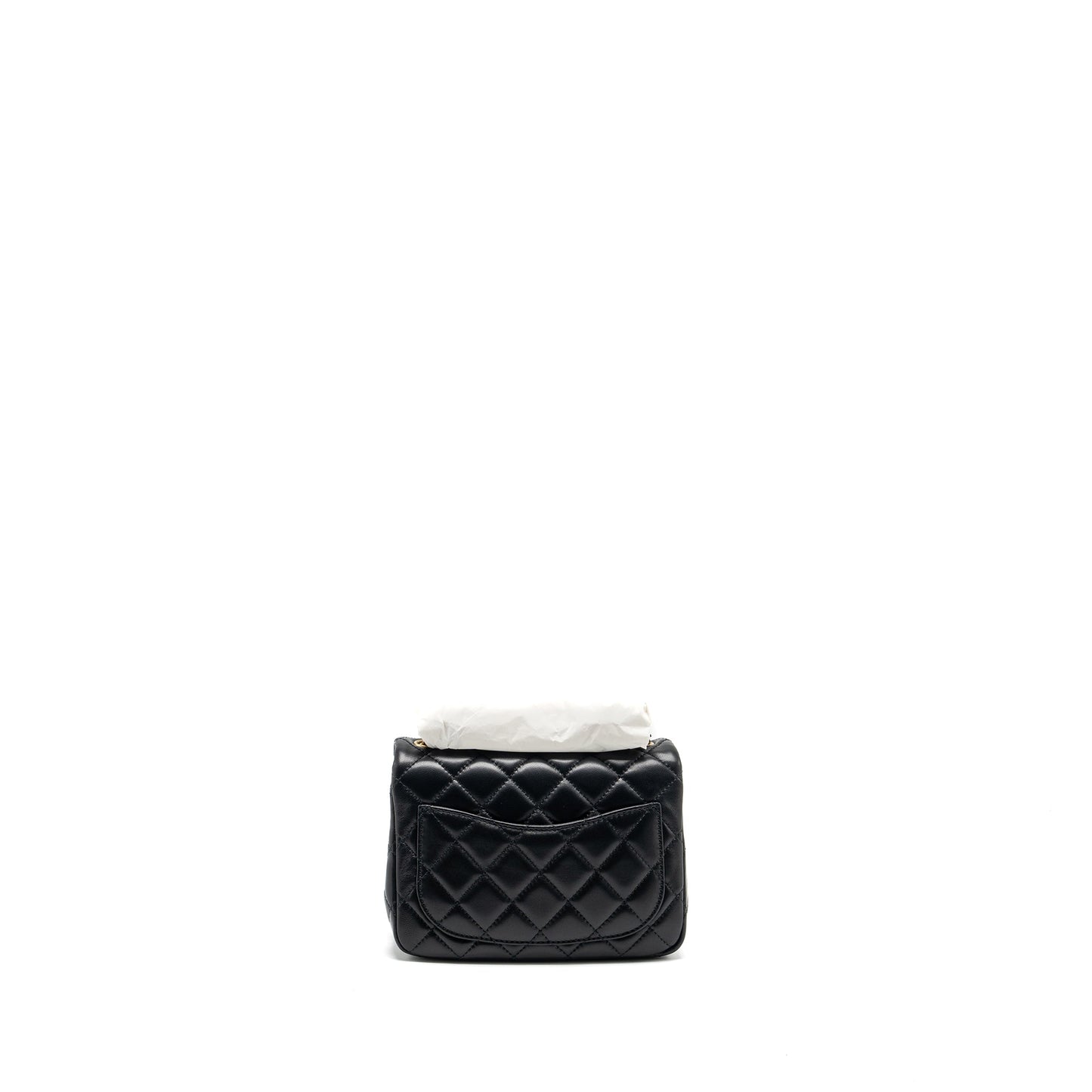 Chanel pearl crush square flap lambskin GHW Black Shoulder Bag Ghw Microchip