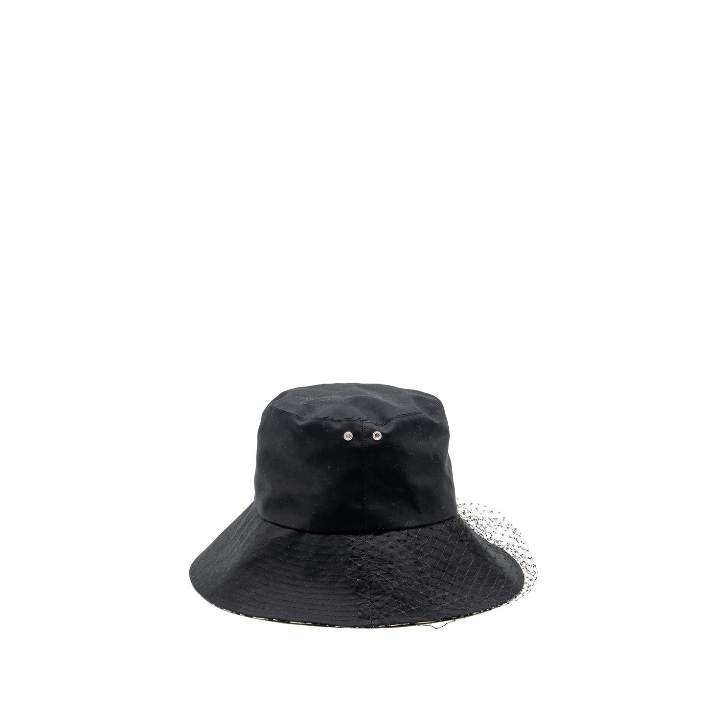Dior Size Teddy D Brim Hat With Veil Black Blue Bucket Bag