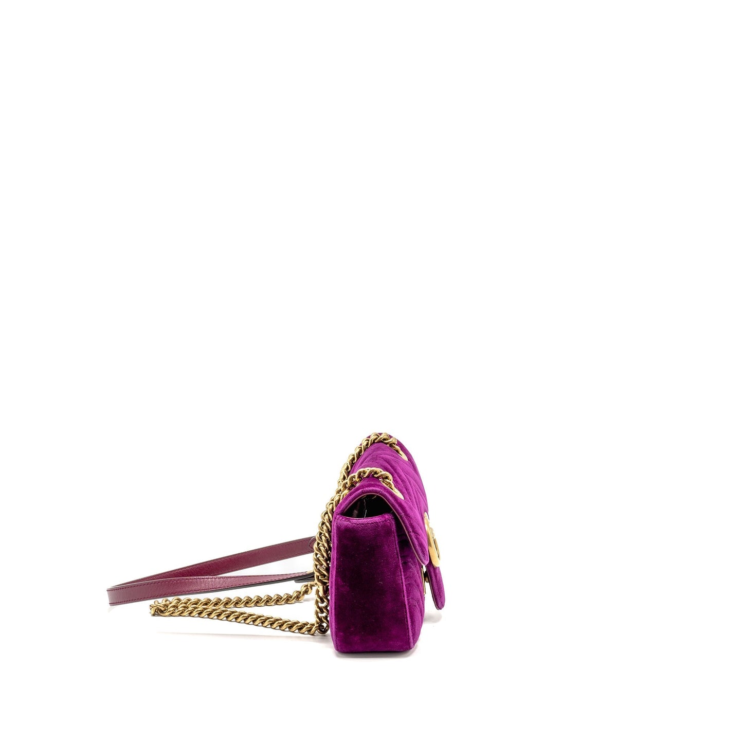 Gucci Marmont Shoulder Bag Velvet Hot Pink Mini