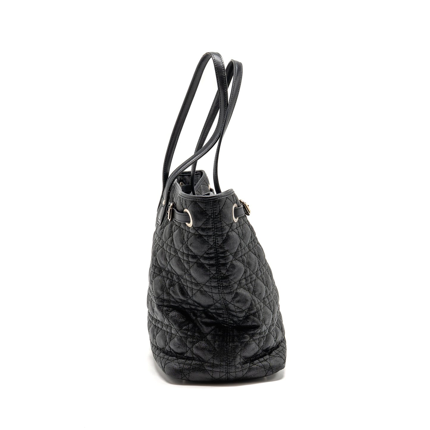 Dior Shopping Tote Purse Handbag Canvas Black Tote Bag