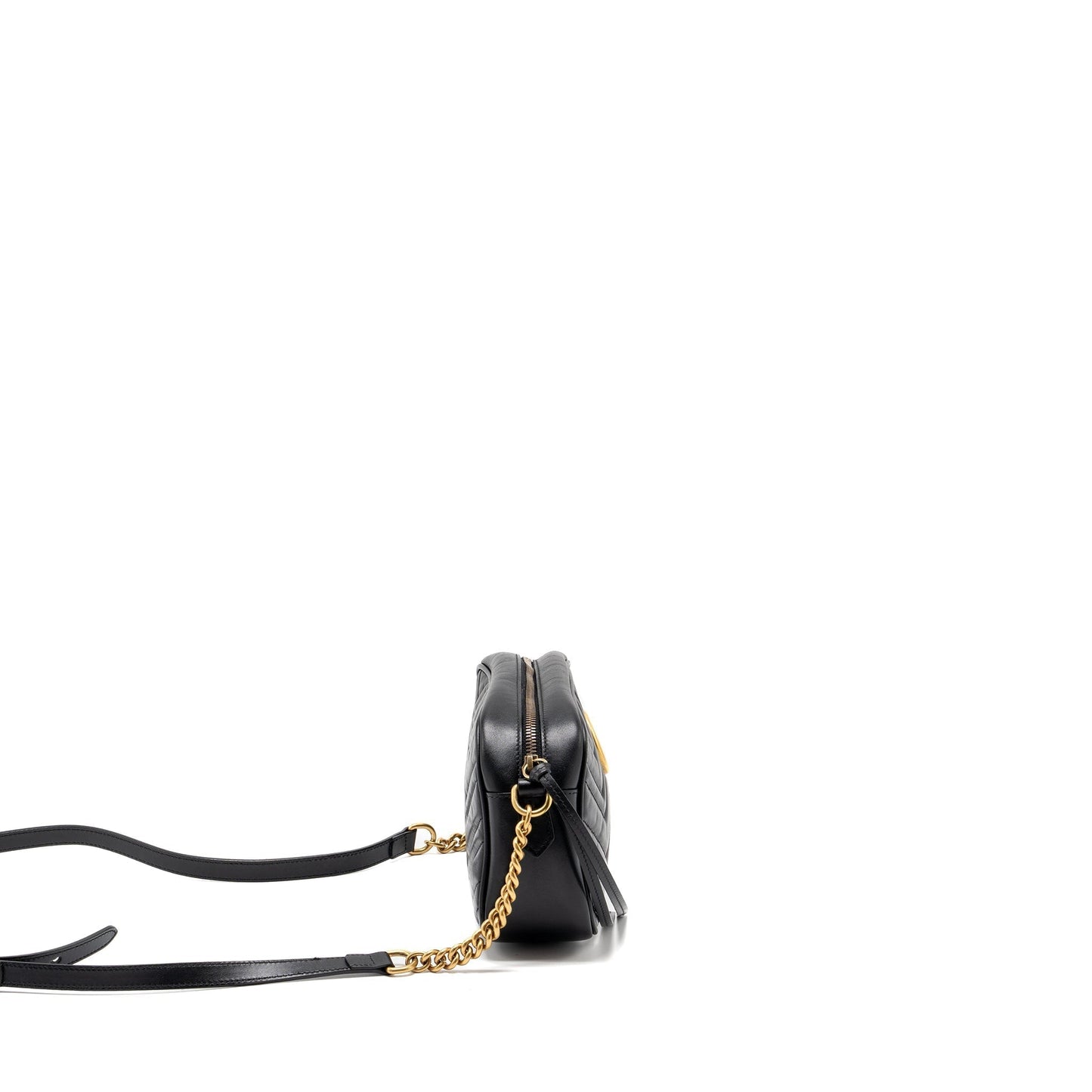 Gucci Marmont Mateless Shoulder Bag Calfskin Black