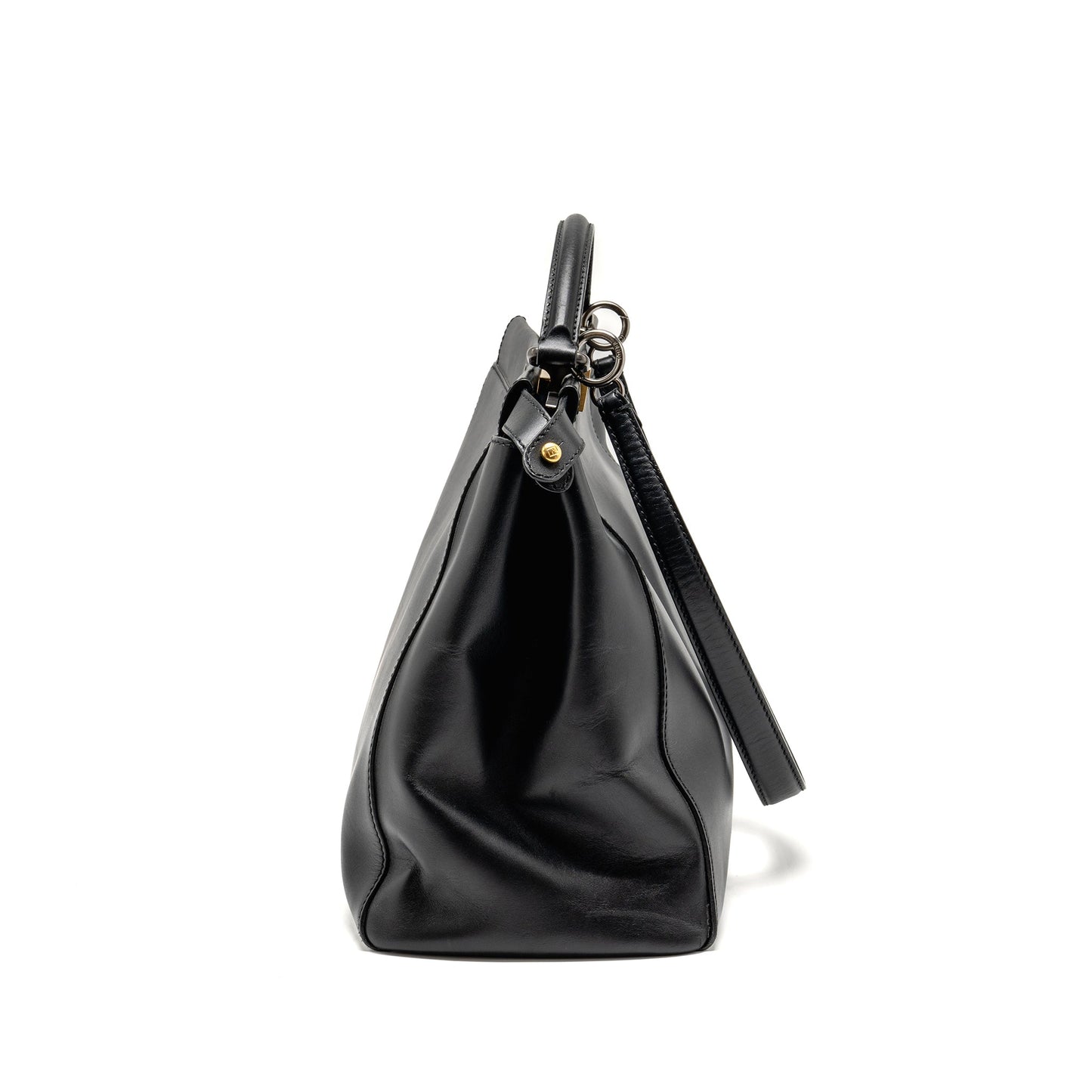 Fendi Peekaboo Purse Calfskin Black Large Travel Bag