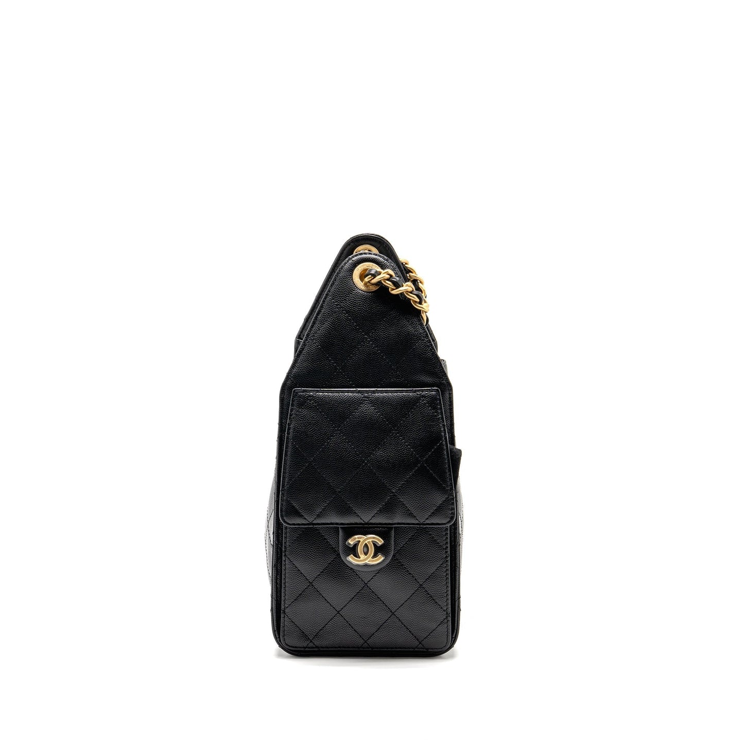 Chanel 25 Caviar GHW microchip Black Small Handbag Black Ghwmicrochip