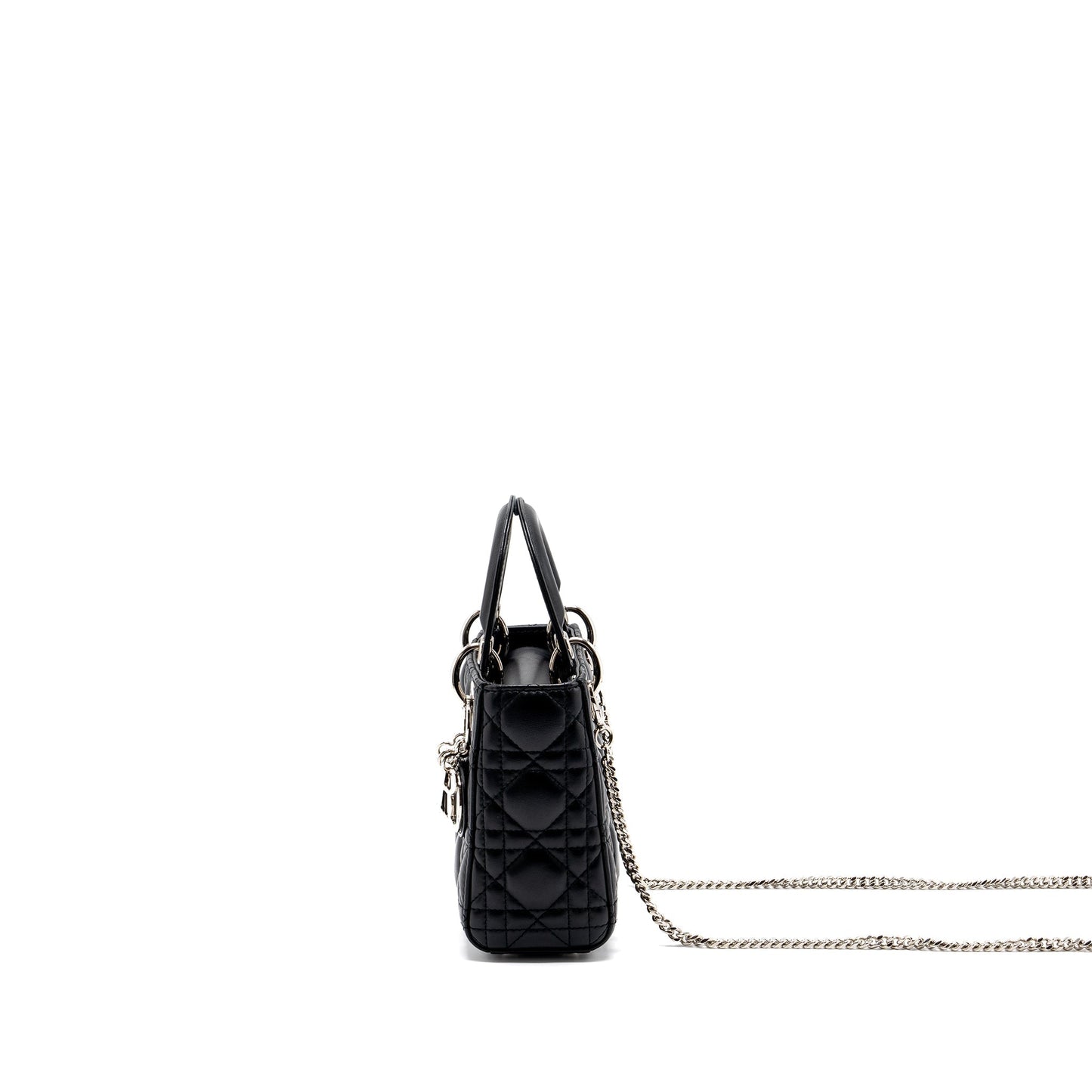 Dior Lady Lambskin Handbag Black Mini Travel Bag Black Handbag