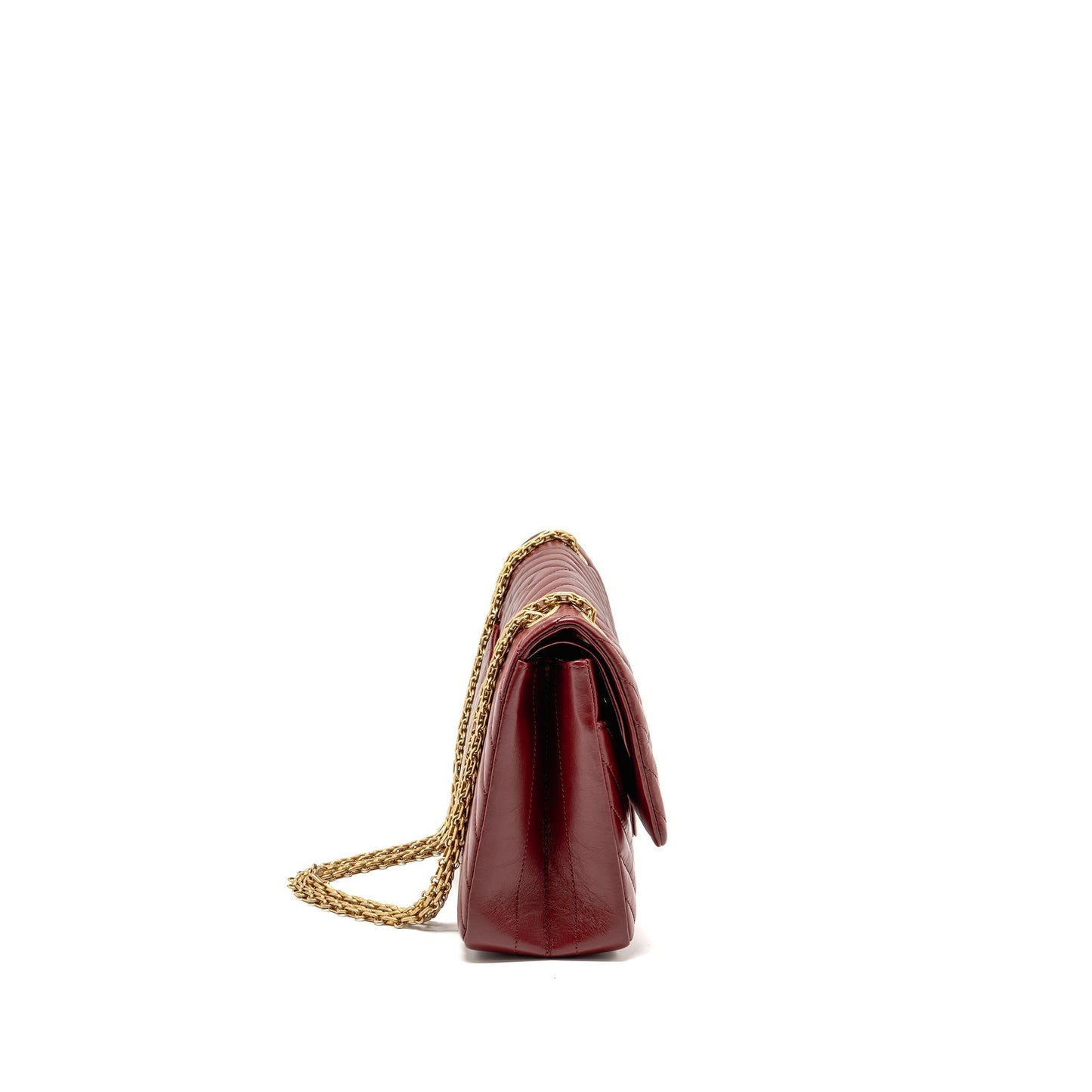 Chanel 2.55 226 Reissue Double Flap Chevron Red Shoulder Bag