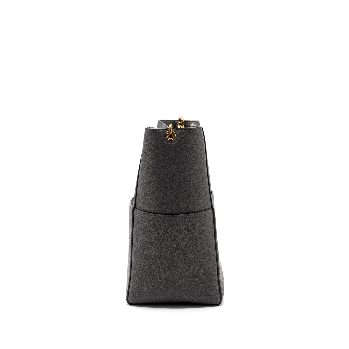 Celine Sangle Grained Calfskin Grey Handbag Bucket Bucket Bag