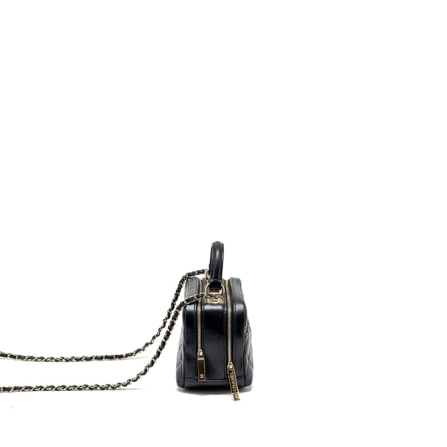 Chanel trendy cc top handle vanity lambskin Black Handbag Ghw 1