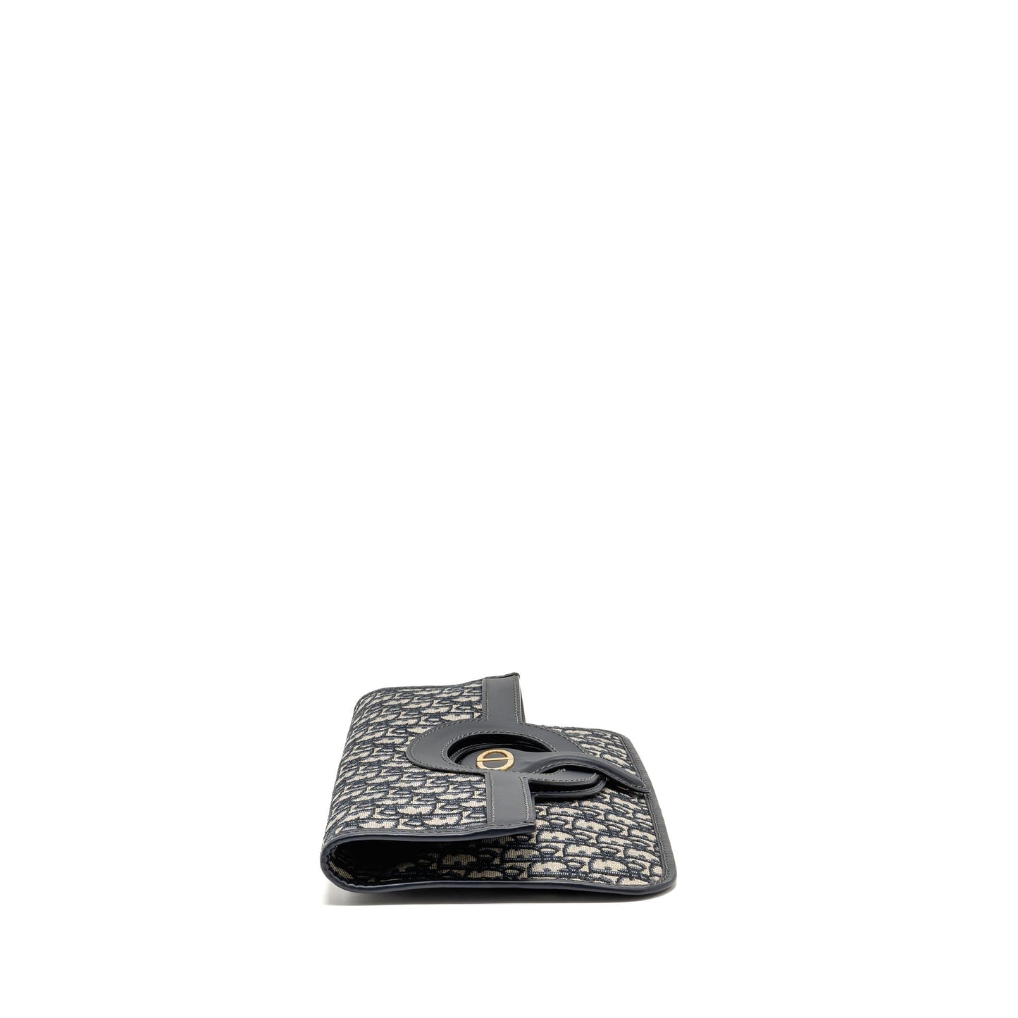 Dior Folder Clutch Oblique Calfskin Handbag Canvas Blue Clutch Bag