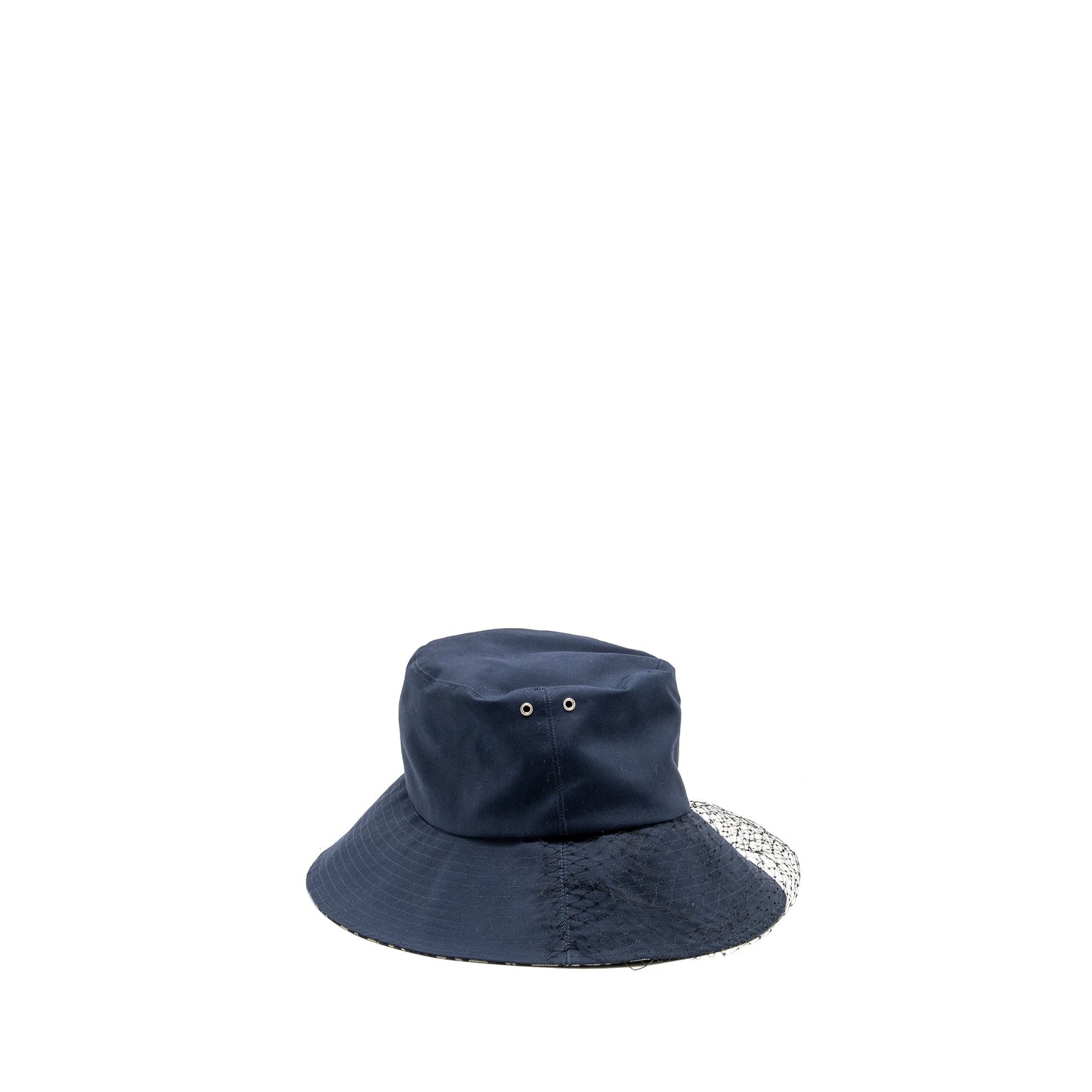 Dior Size Teddy D Brim Hat With Veil Blue Bucket Bucket Bag