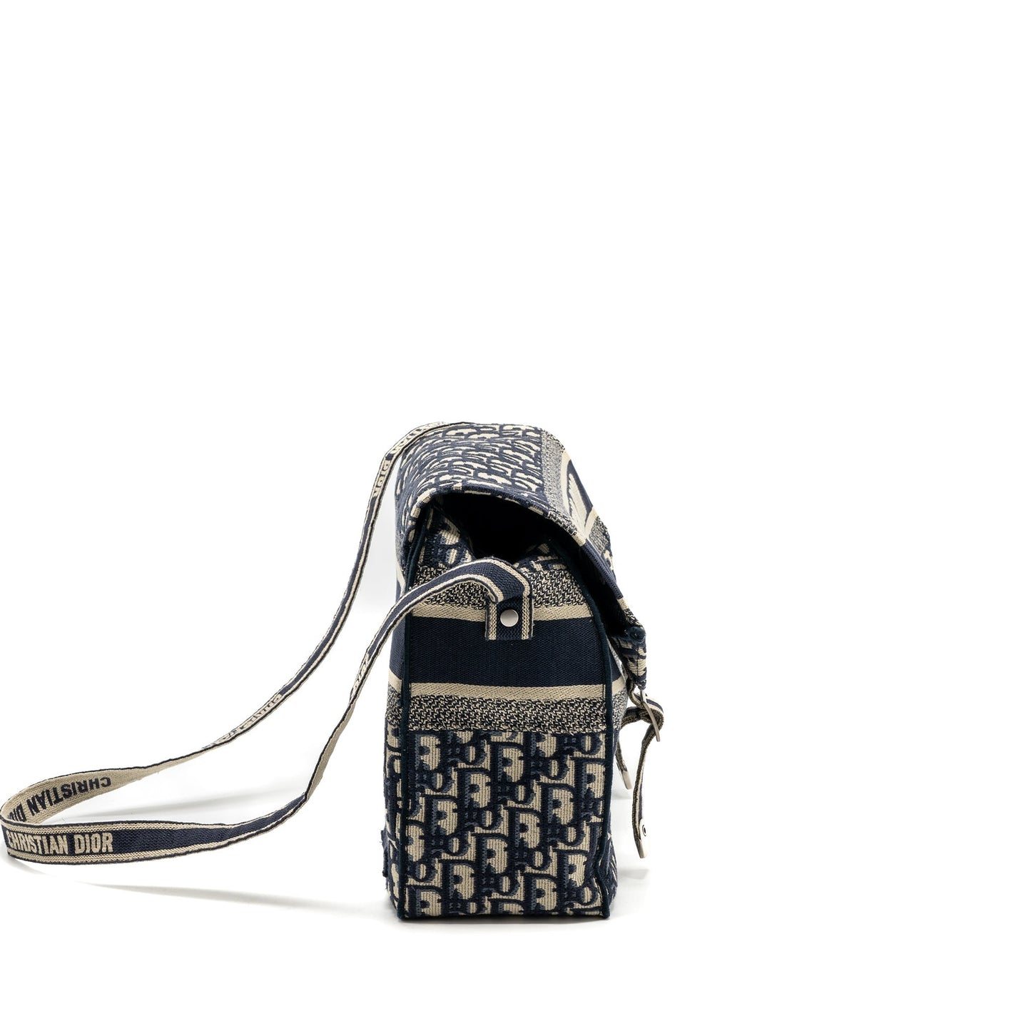 Dior camp Messenger Purse Oblique Embroidery Handbag Blue Travel Bag