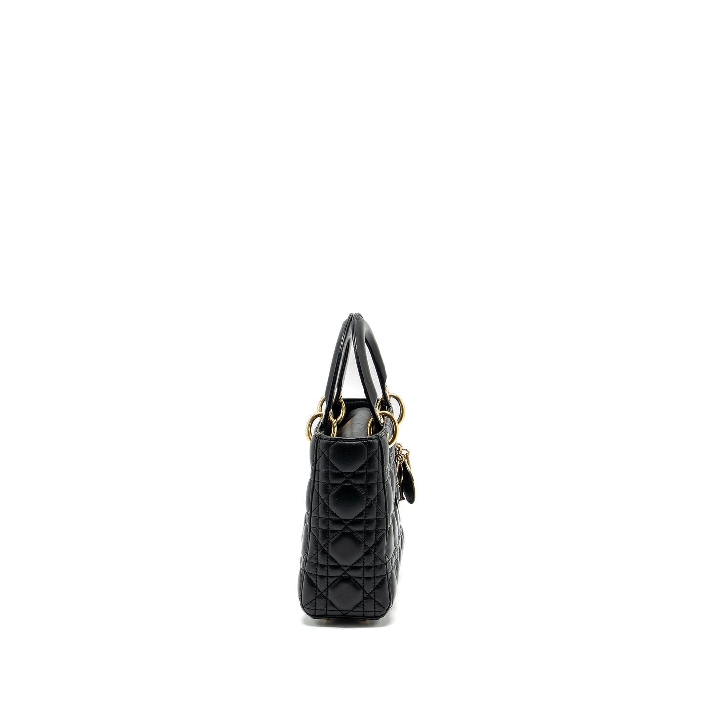 Dior My Lady Lambskin Handbag Black Small Travel Bag Black Handbag