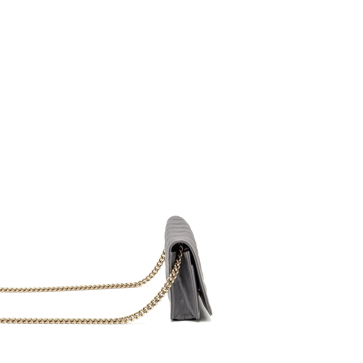 Chanel Boy on Caviar LGHW Grey Wallet Case Lghw 1