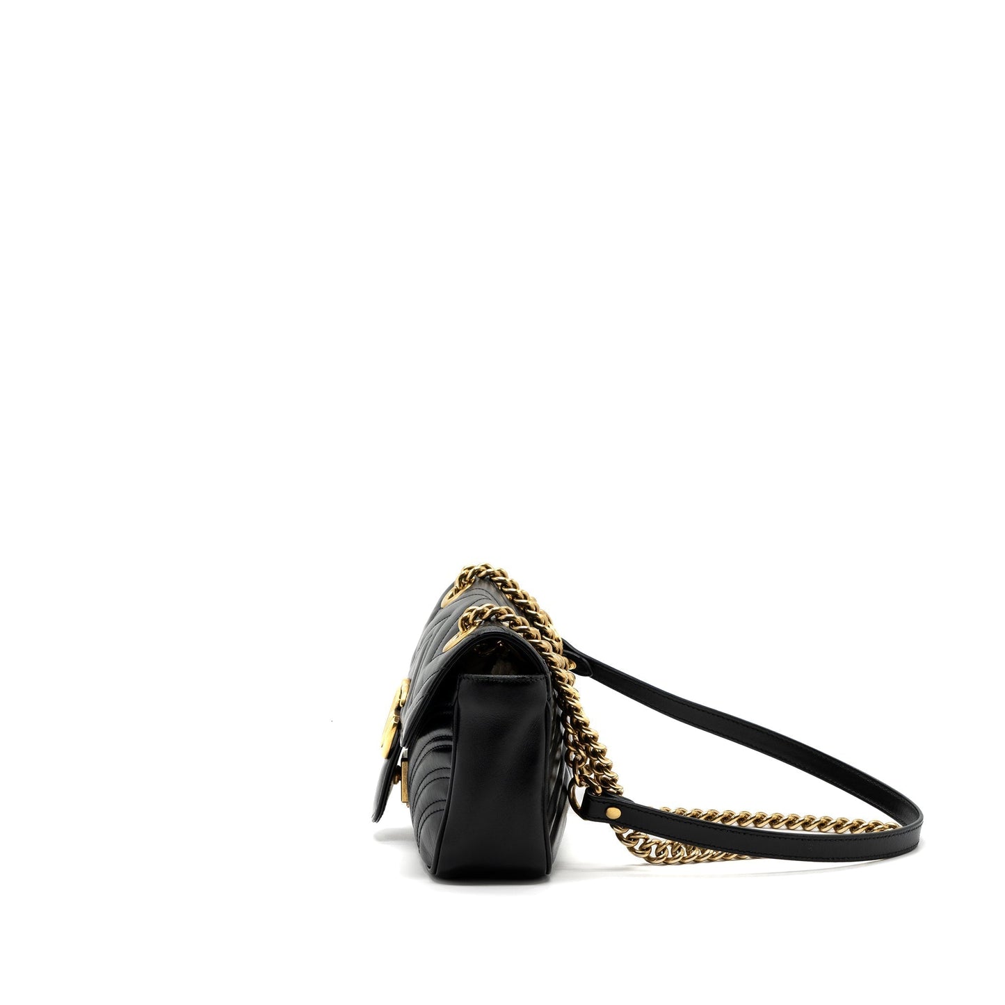 Gucci Marmont Bag Calfskin Brushed Black Mini Travel Bag