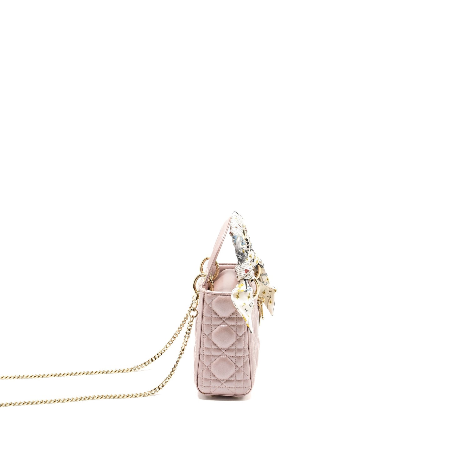 Dior Lady Lambskin Lotus Handbag Pink Mini Travel Bag