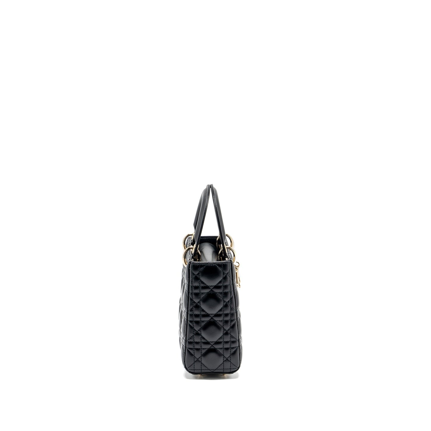 Dior My Lady Purse Lambskin Handbag Black Small Travel Bag Black Handbag