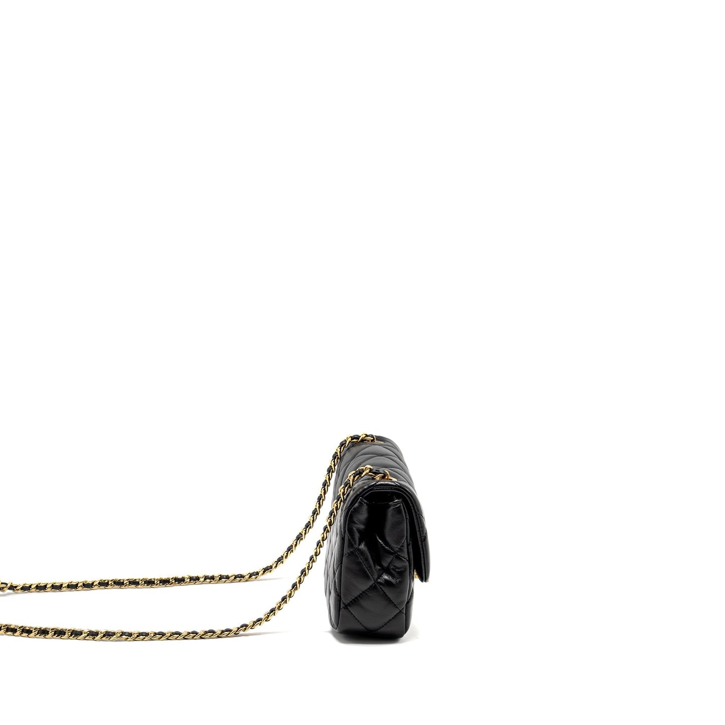 Chanel 22B FlapBag Lambskin GHW Microchip Black Mini Bag