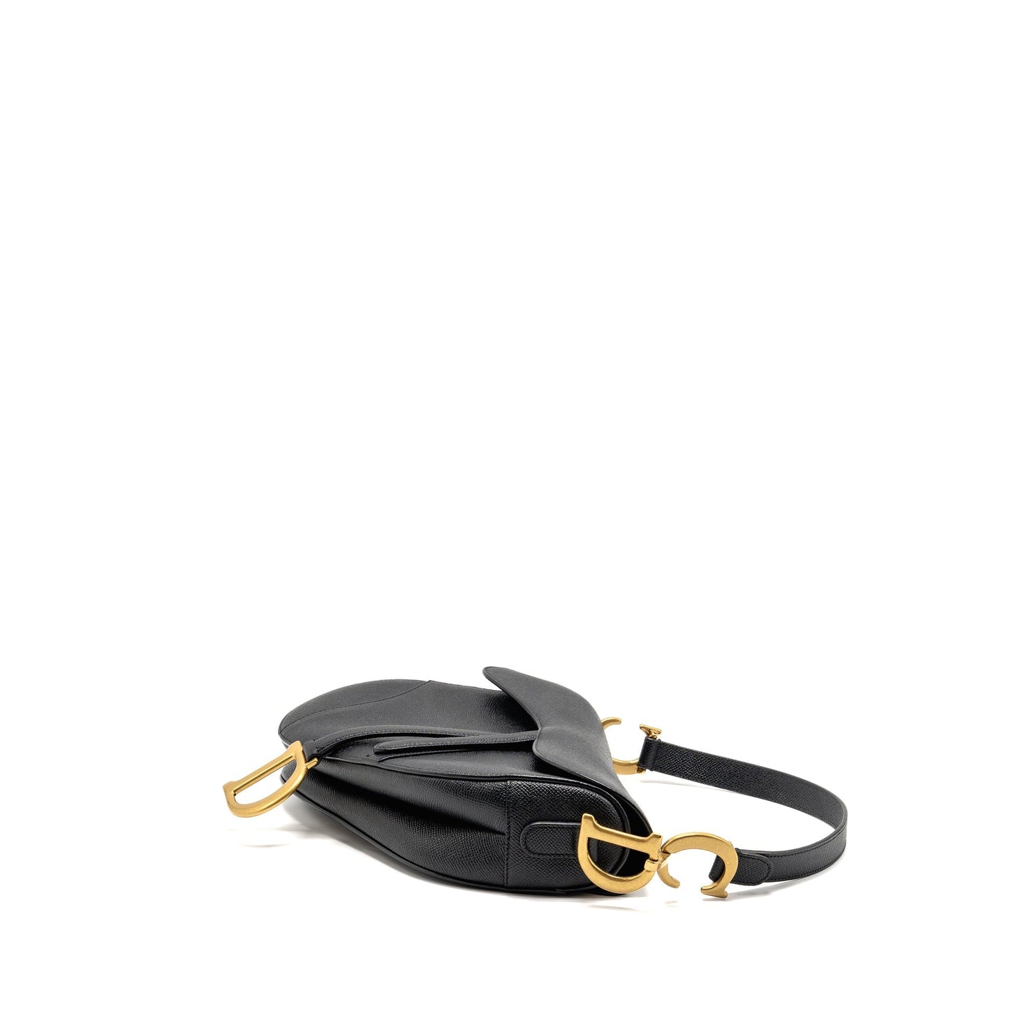 Dior Saddle Purse With Strap Grained Calfskin Handbag Black Travel Bag