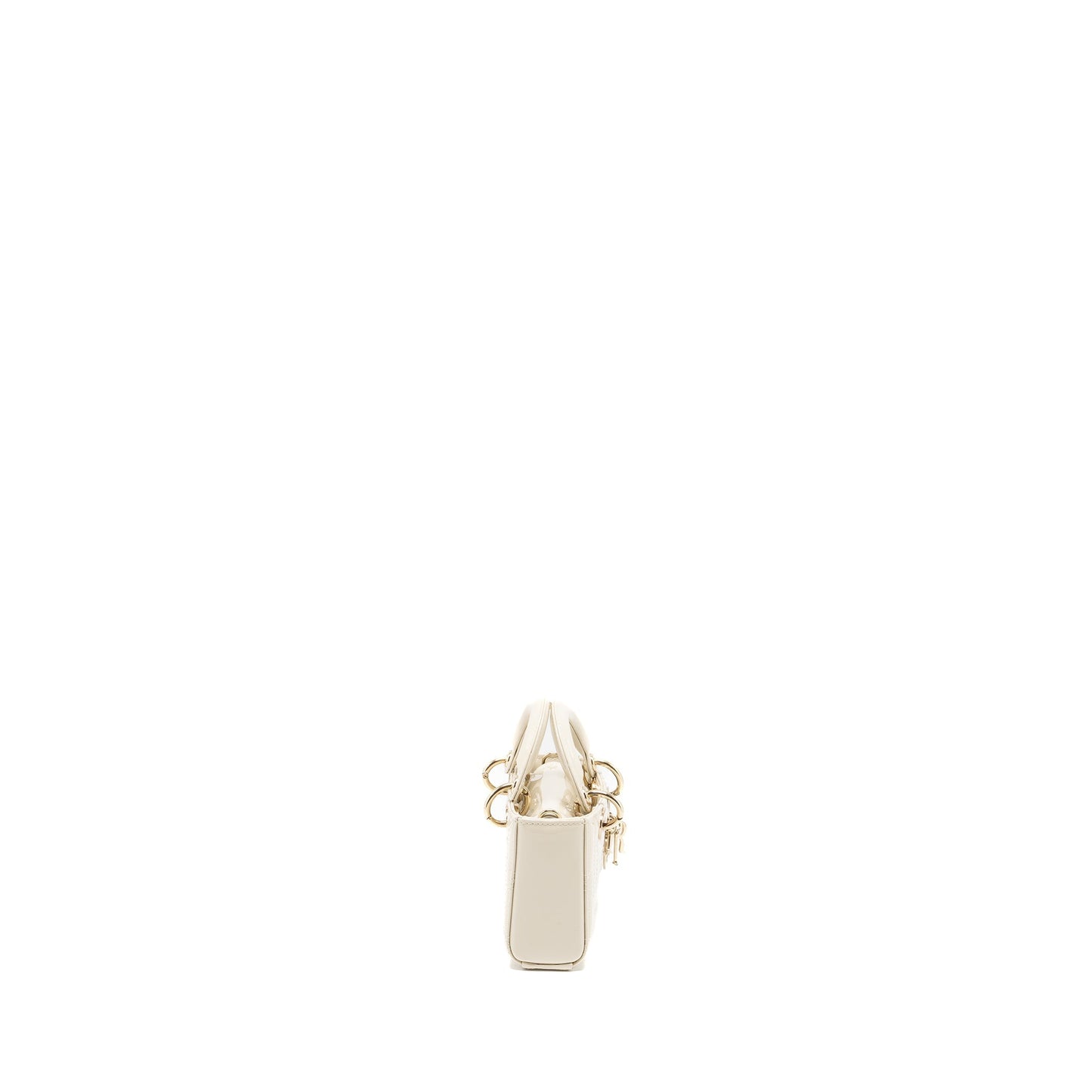 Dior Lady D Joy Micro Purse Patent Creamy White Travel Bag
