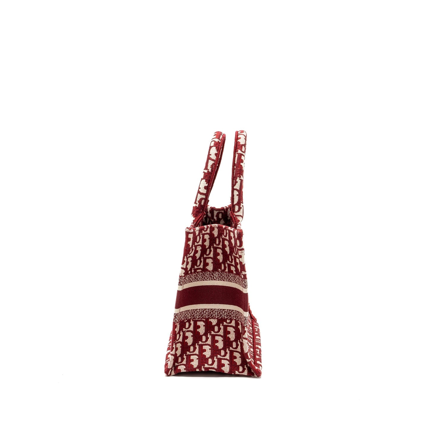 Dior Book Tote Oblique Embroidery Handbag Canvas Red Tote Bag