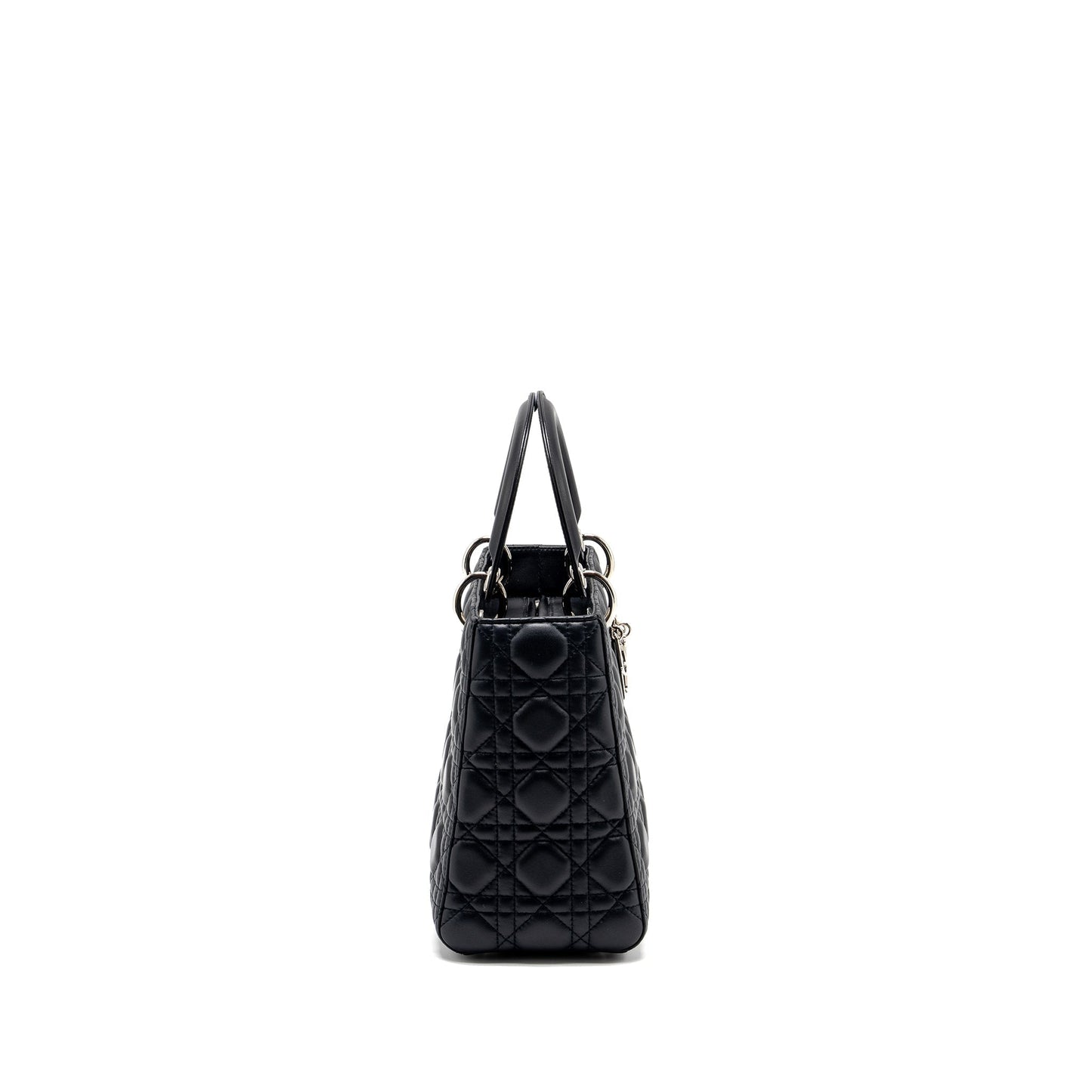 Dior Lady Lambskin Dark Handbag Blue Medium Travel Bag