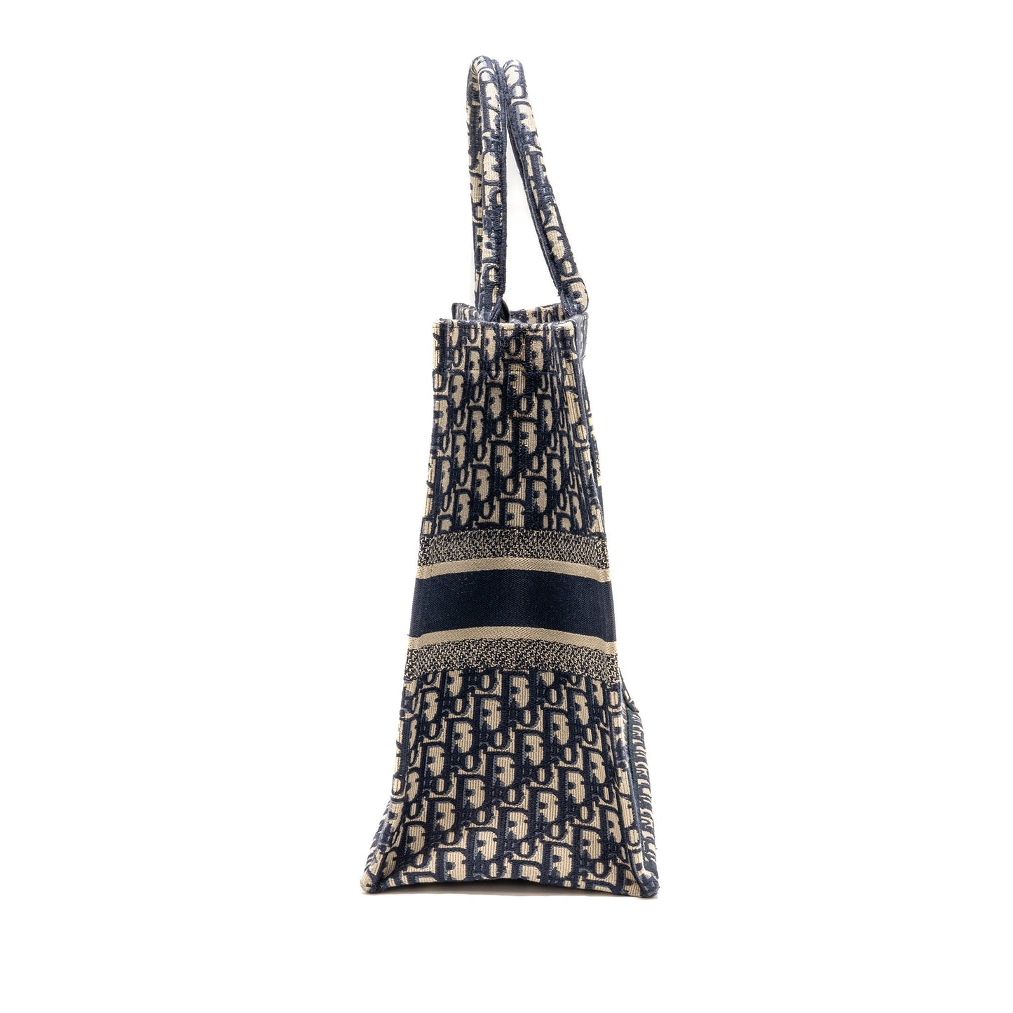 Dior Book Tote Oblique Embroidery Ecru Handbag Blue Large Tote Bag