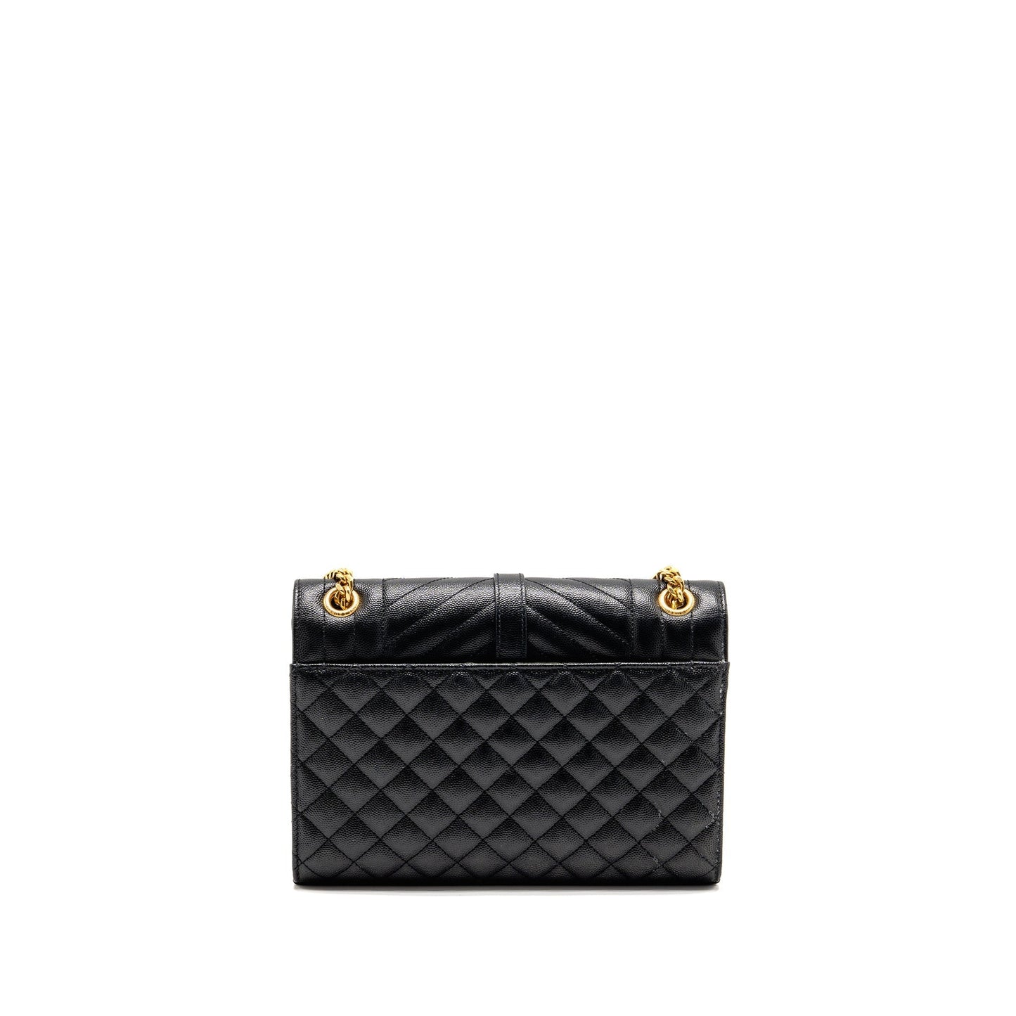 YSL Saint Laurent Envelope Purse Calfskin Travel Bag Black Medium