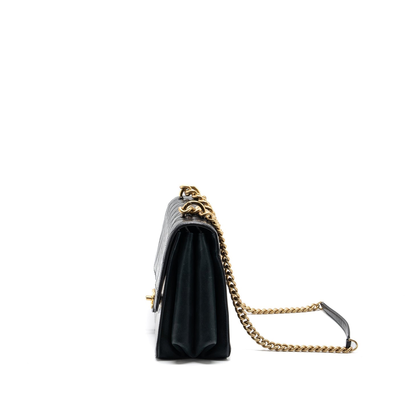 Chanel Flap chains handle calfskin GHW Black Shoulder Bag