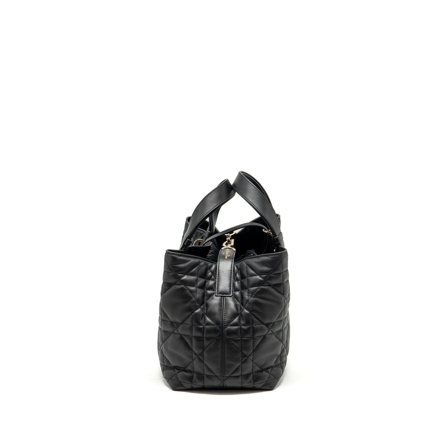 Dior Toujours Purse Macrocannage Calfskin Handbag Black Medium Travel Bag