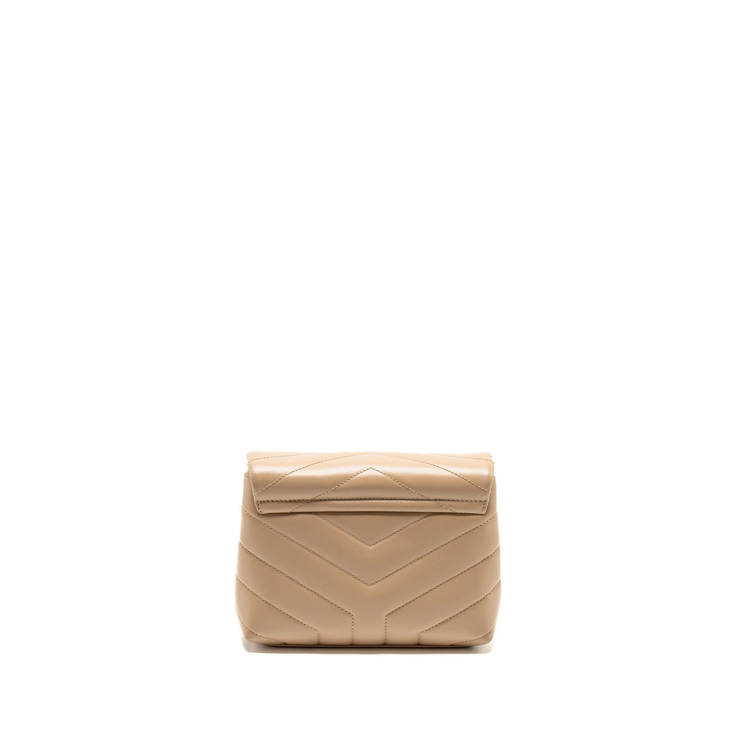 YSL Saint Laurent Toy Loulou Strap Purse Calfskin Dark Travel Beige Mini Travel Bag