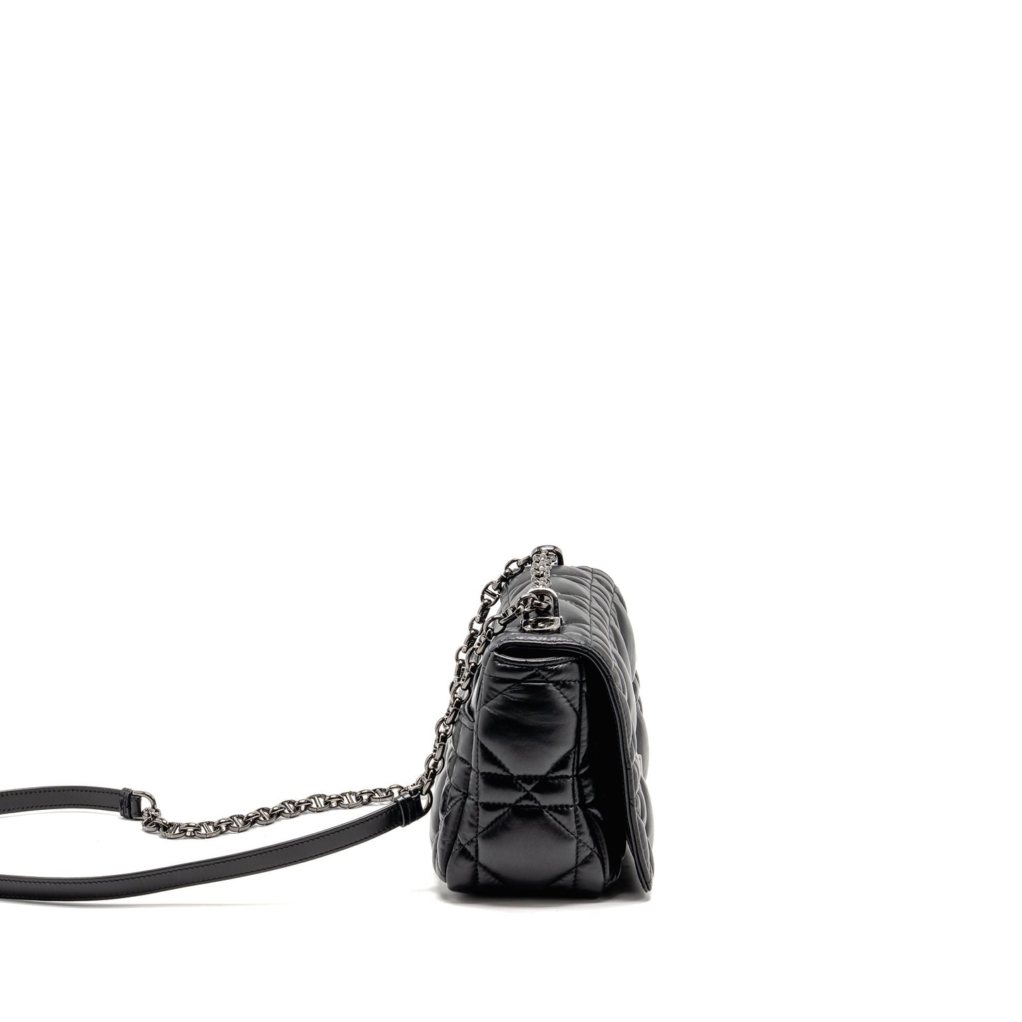 Dior Caro Purse Calfskin Handbag Black Medium Travel Bag