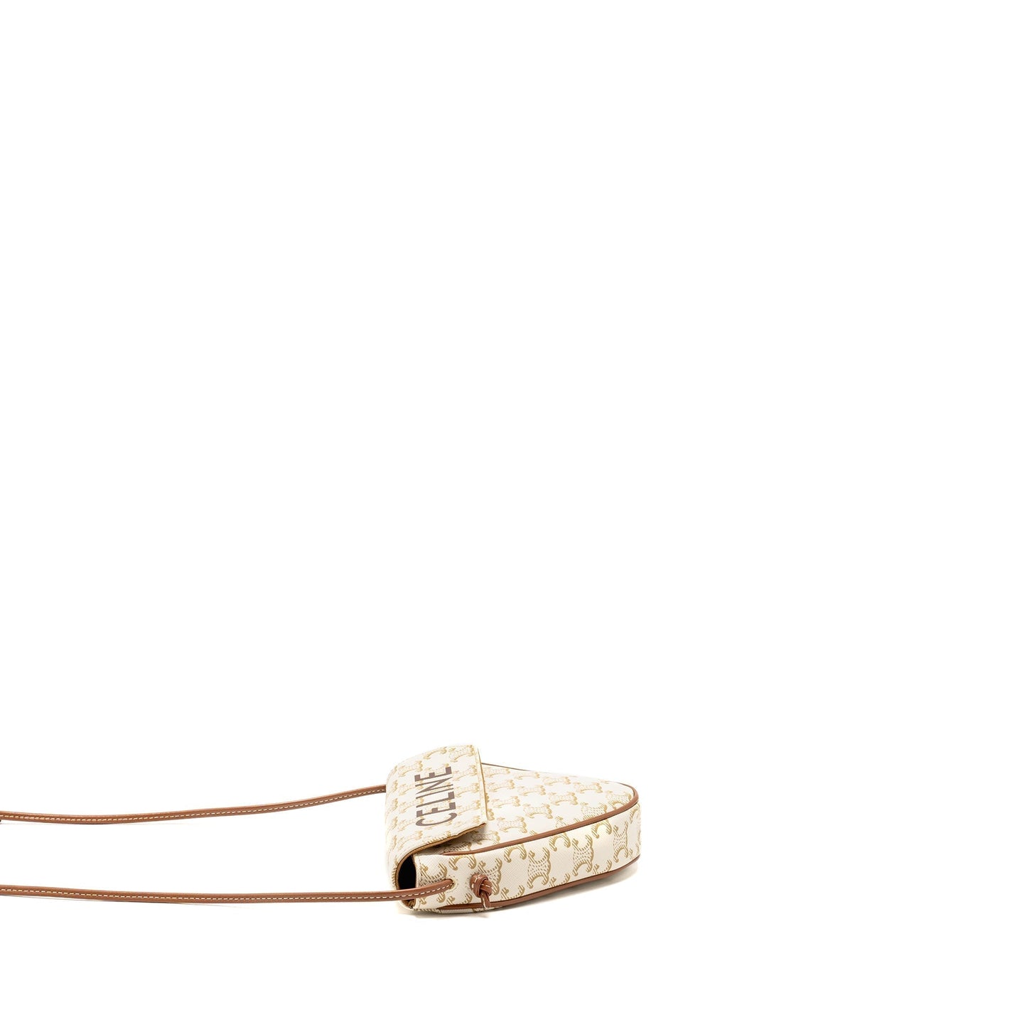 Luxury Triangle Shoulder Bag Triomphe Canvas White