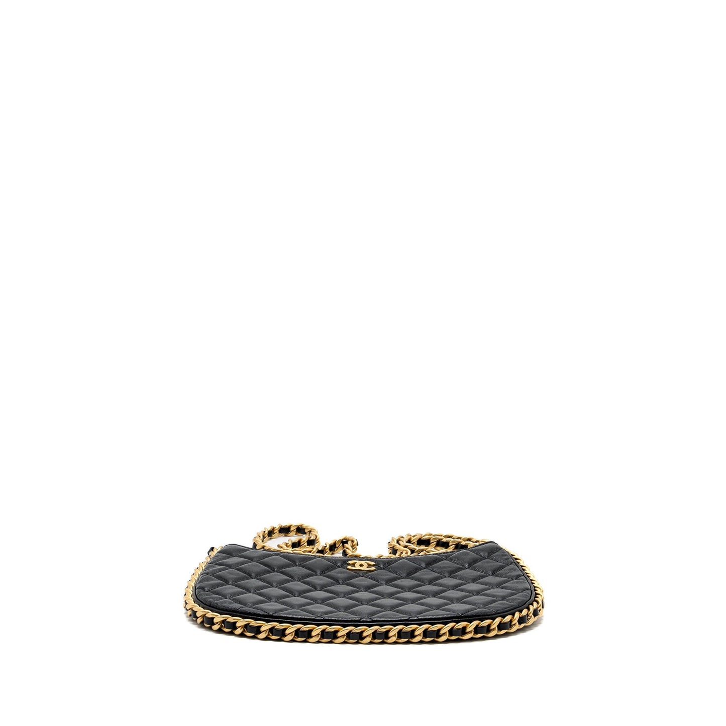 Chanel moon hobo goatskin brushed GHW microchip Black Crossbody Bag