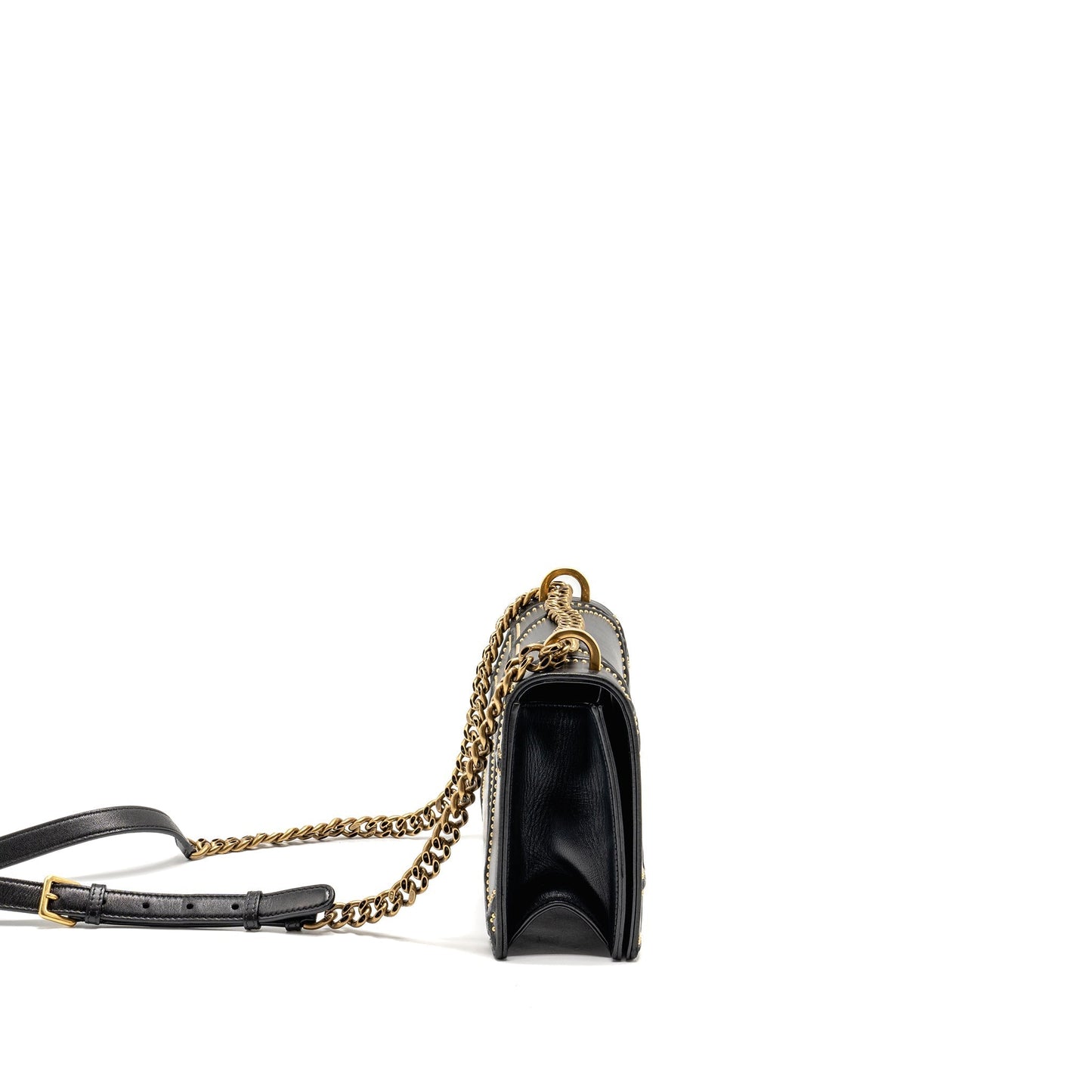 Dior Studded ama Lambskin Handbag Black Medium Travel Bag Black Handbag