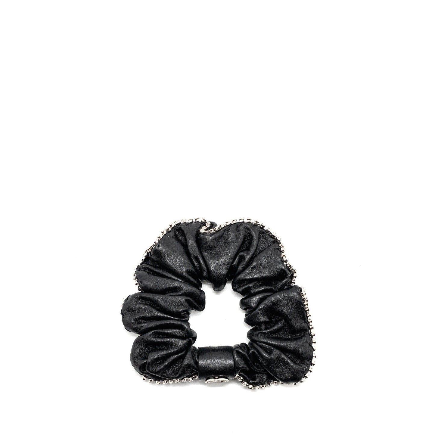 Chanel 22B Hair Tie Crystal Lambskin SHW Black Handbag