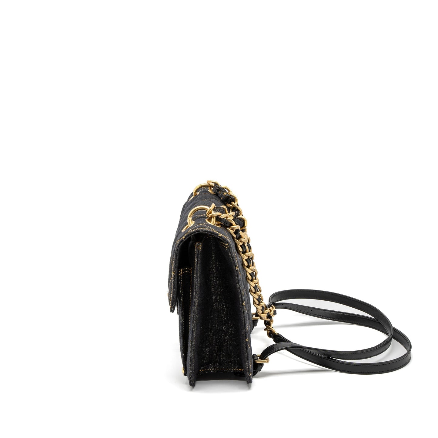 Chanel 23S Flap Backpack Denim Dark Brushed Blue